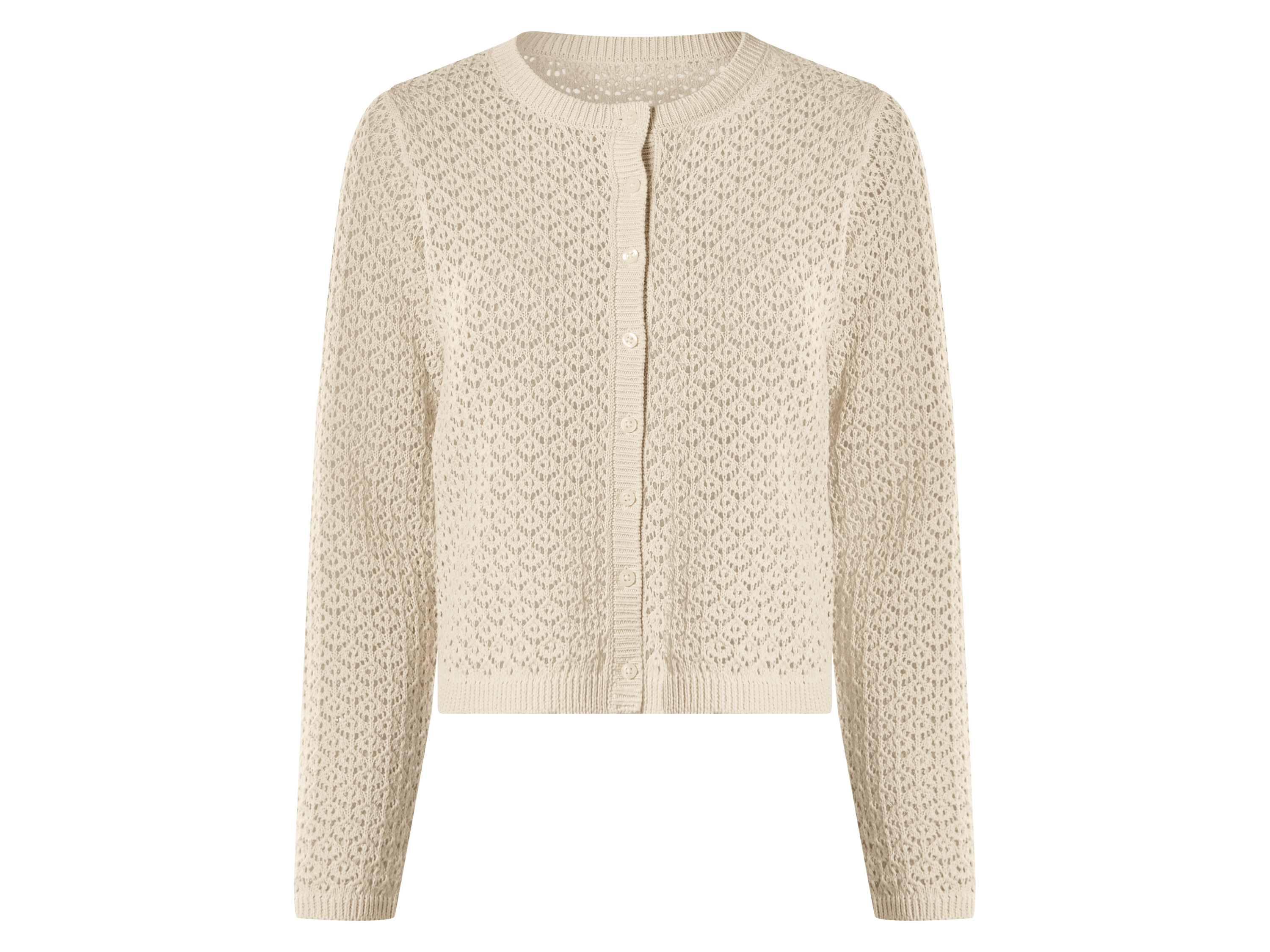 ESMARA® Damen Ajour-Cardigan (Beige, S(36/38)) Bild 3