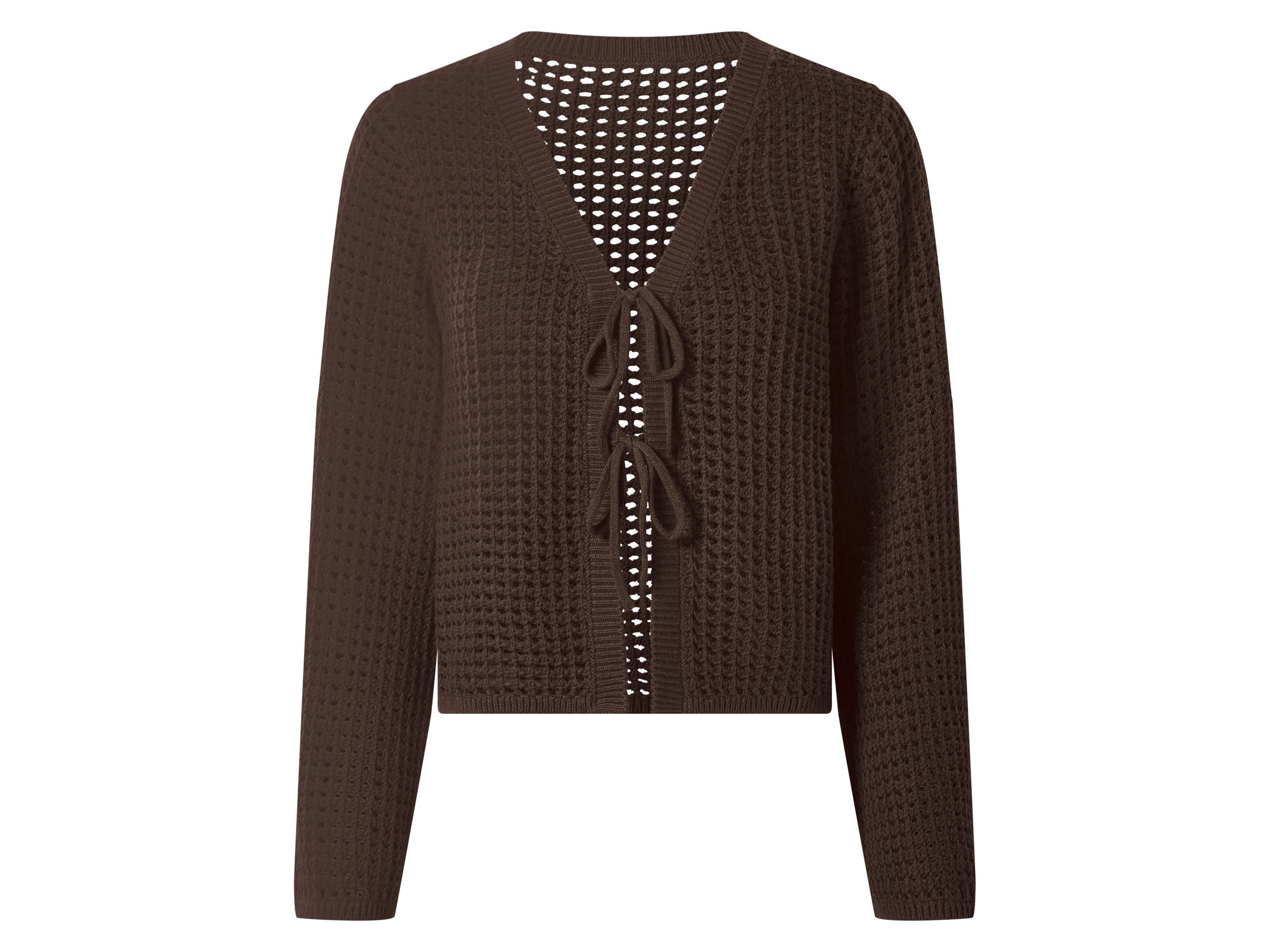 ESMARA® Damen Ajour-Cardigan (Braun, L(44/46)) Bild 2