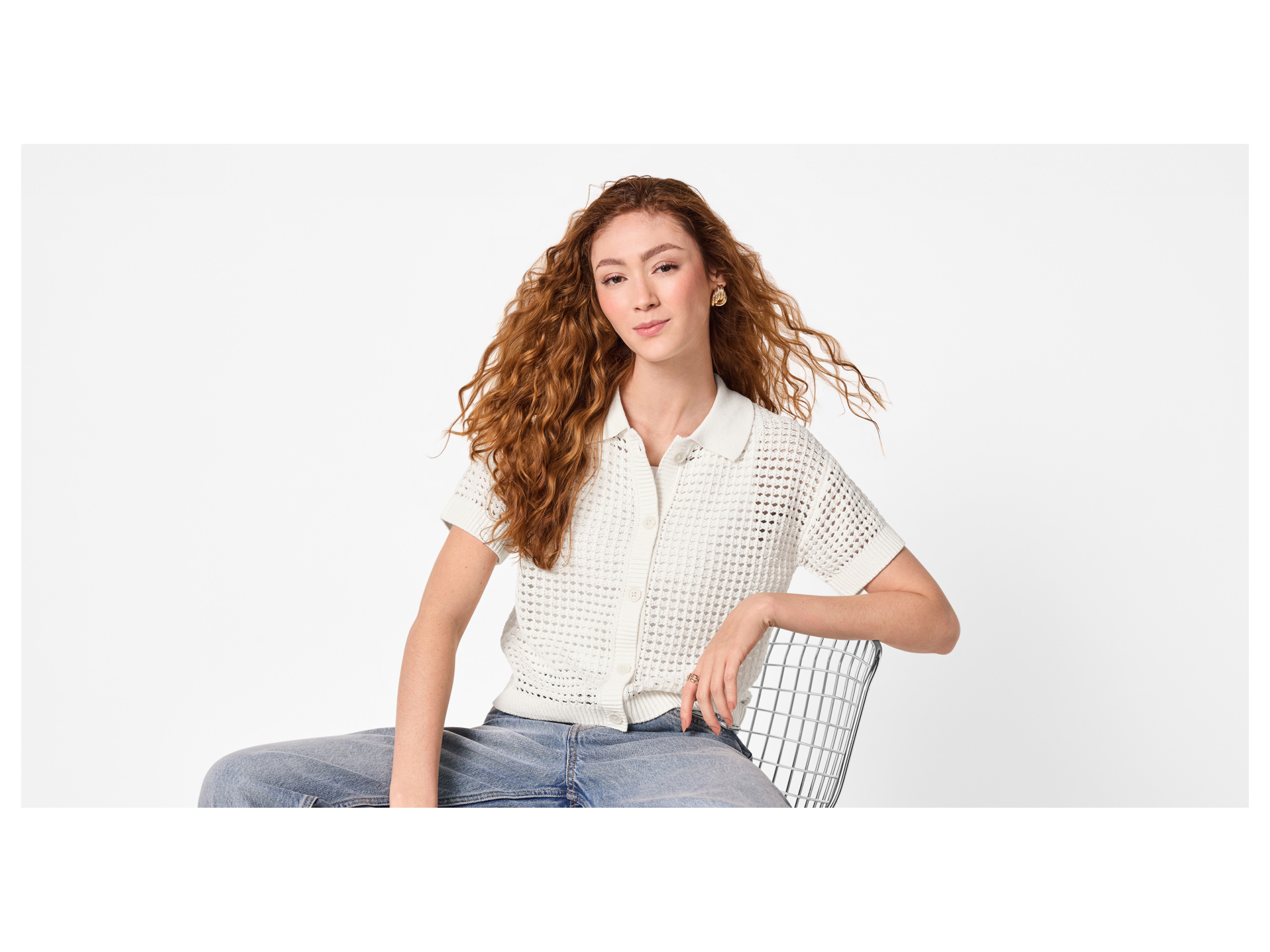 ESMARA® Damen Ajour-Cardigan (weiß, S(36/38)) Bild 2