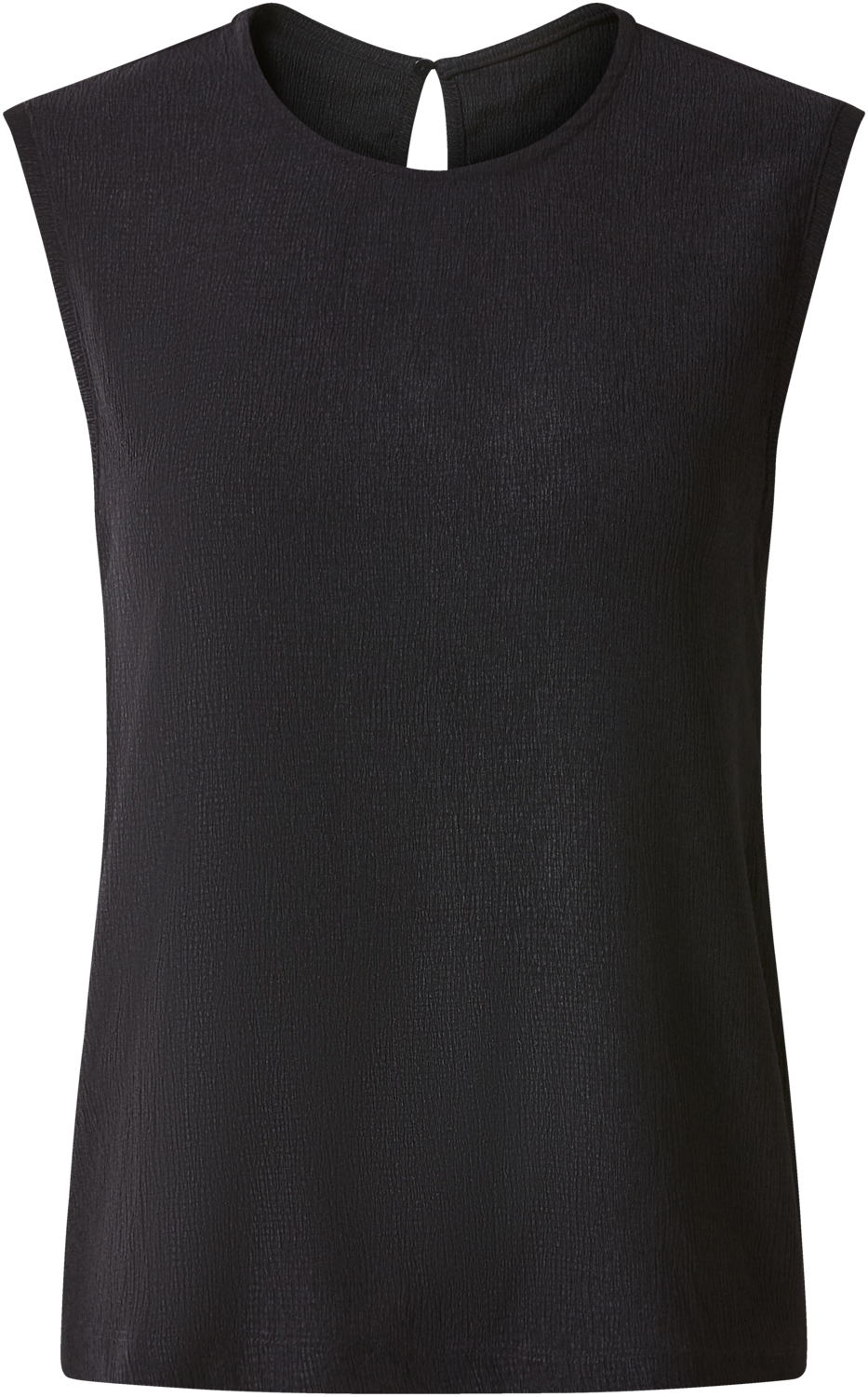 ESMARA® Damen Top, mit modischer Crinkle-Optik (Schwarz, L(44/46))