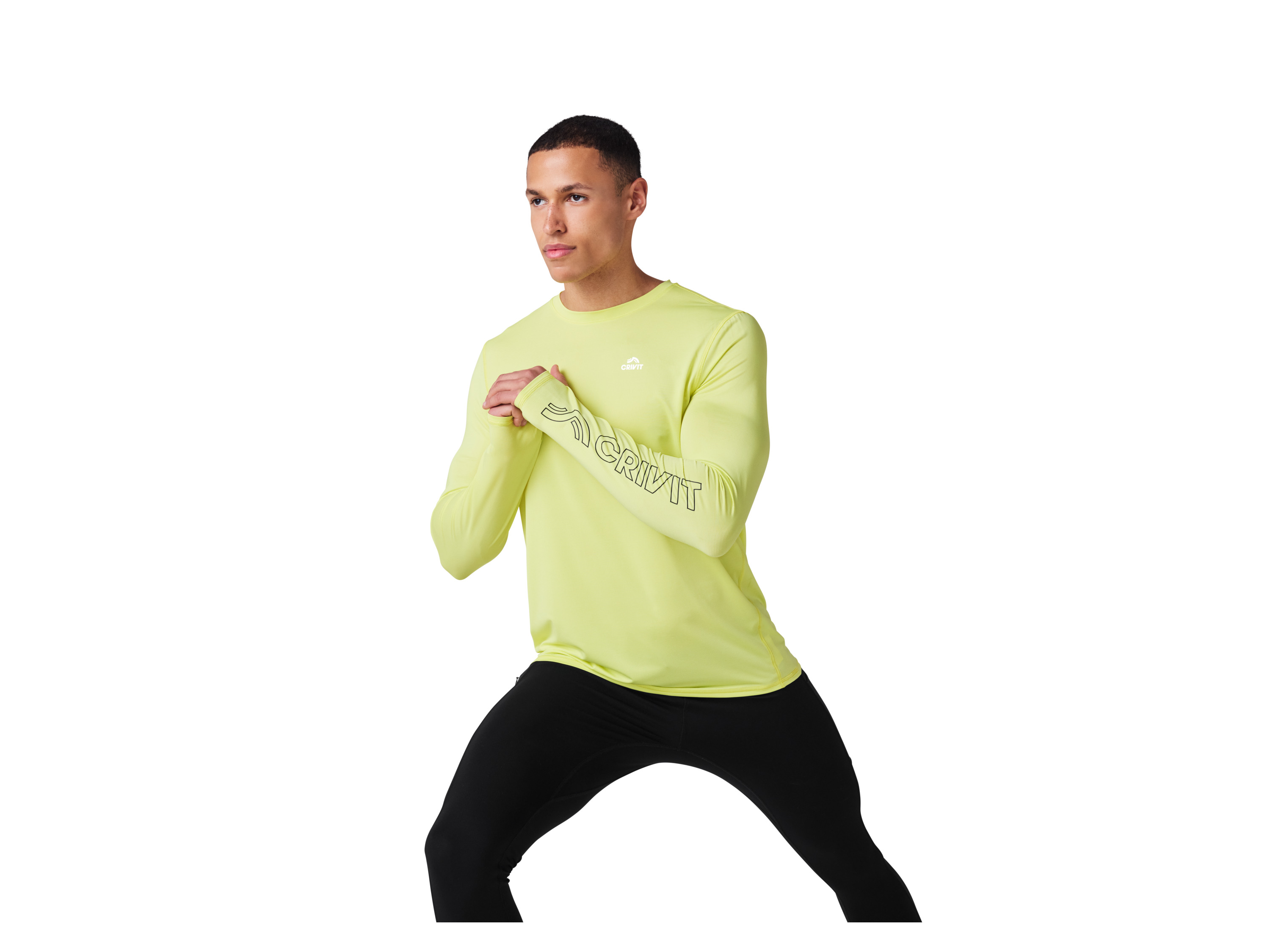 CRIVIT Herren Funktionsshirt Laufen, Athletic Fit (Gelb, S (44/46)) Bild 2