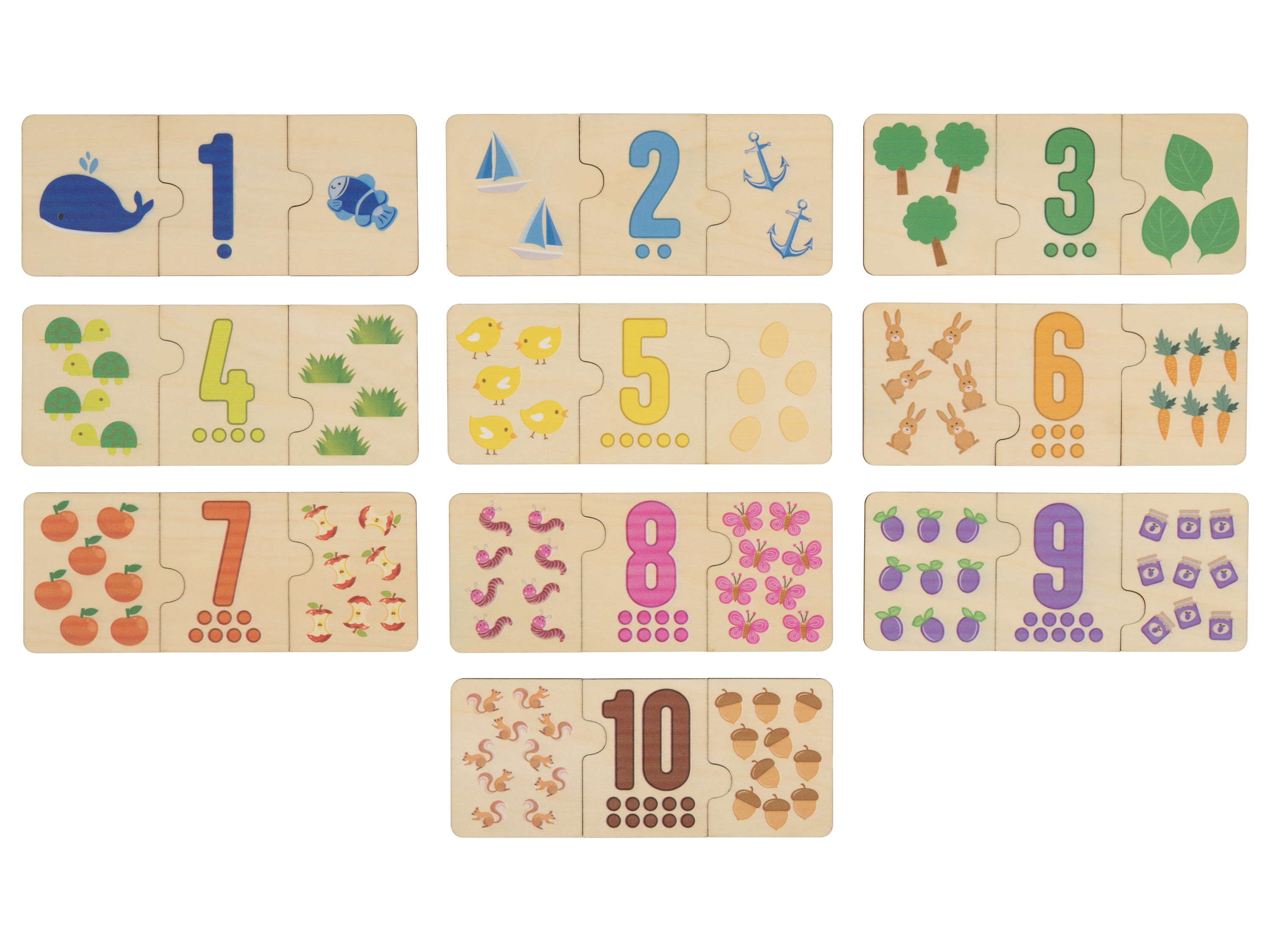 LUPILU® Buchstaben-Steckspiel / Zahlen-Puzzle / Körper-Puzzle (Zählen und Abgleichen)