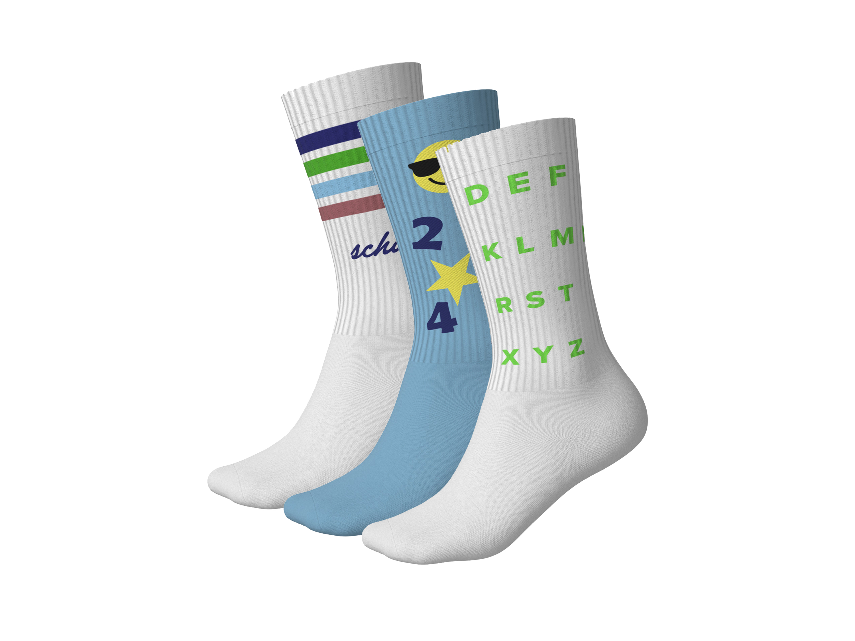 Kinder Tennissocken, 3 Stück (Blau, 27/30) Bild 3