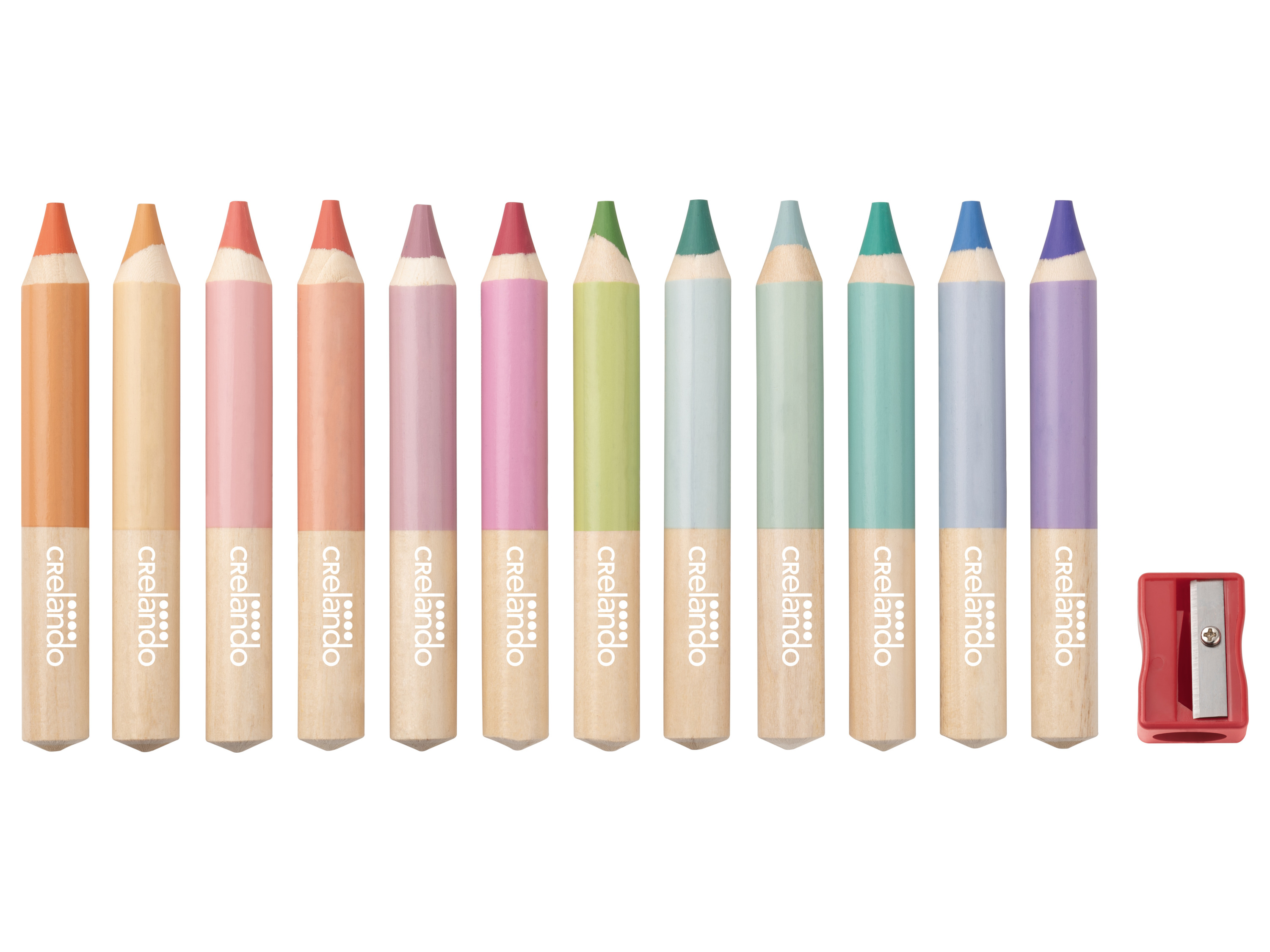 CRELANDO® 3-in-1-Buntstifte, 12 Stück (Pastell) Bild 2
