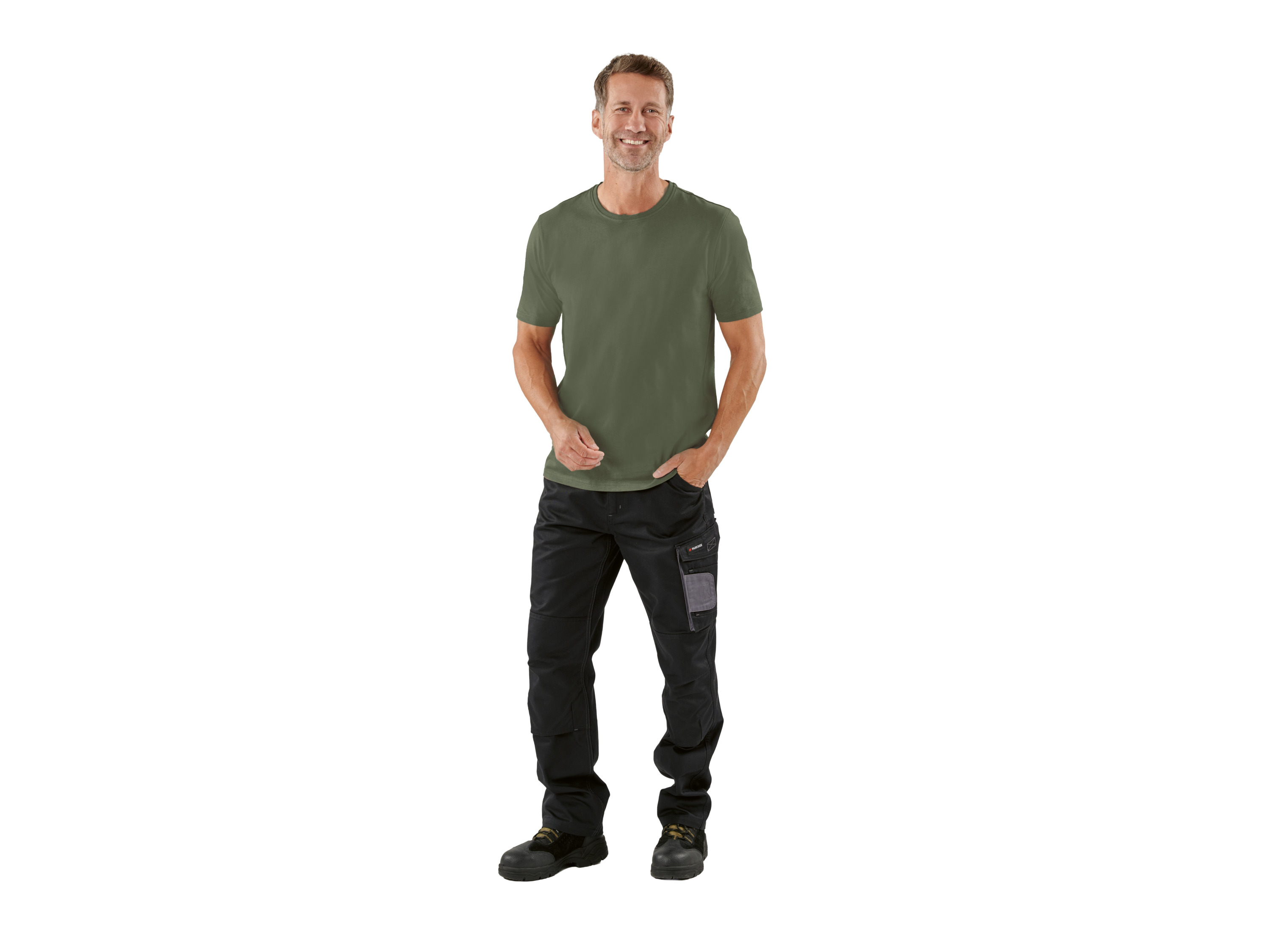 PARKSIDE® Herren T-Shirts, 2 Stück, mit HeiQ Mint Technologie (schwarz/grün, S (44/46)) Bild 2