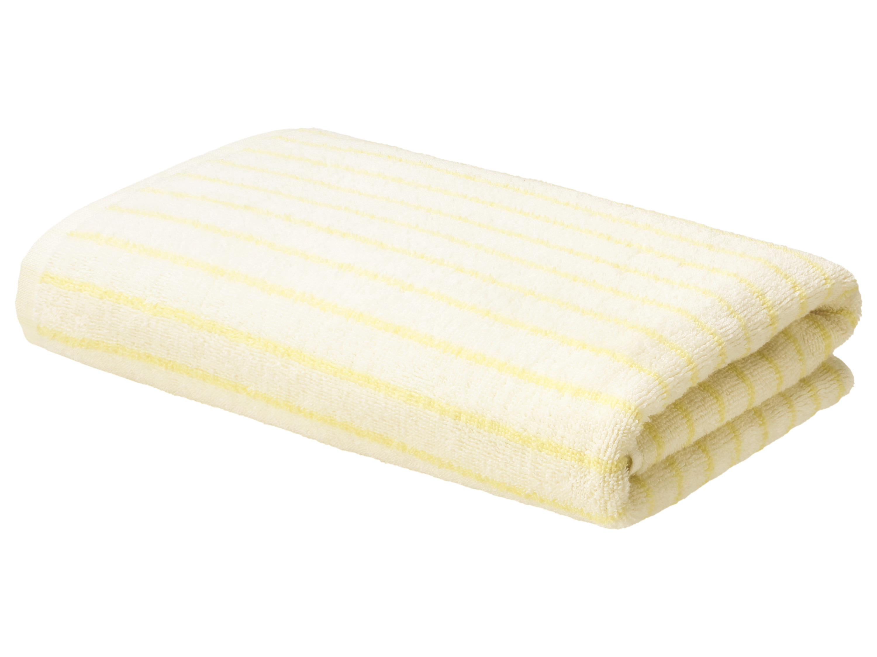 LIVARNO® Frottier-Duschtuch, 70 x 140 cm (weiß/gelb) Bild 2