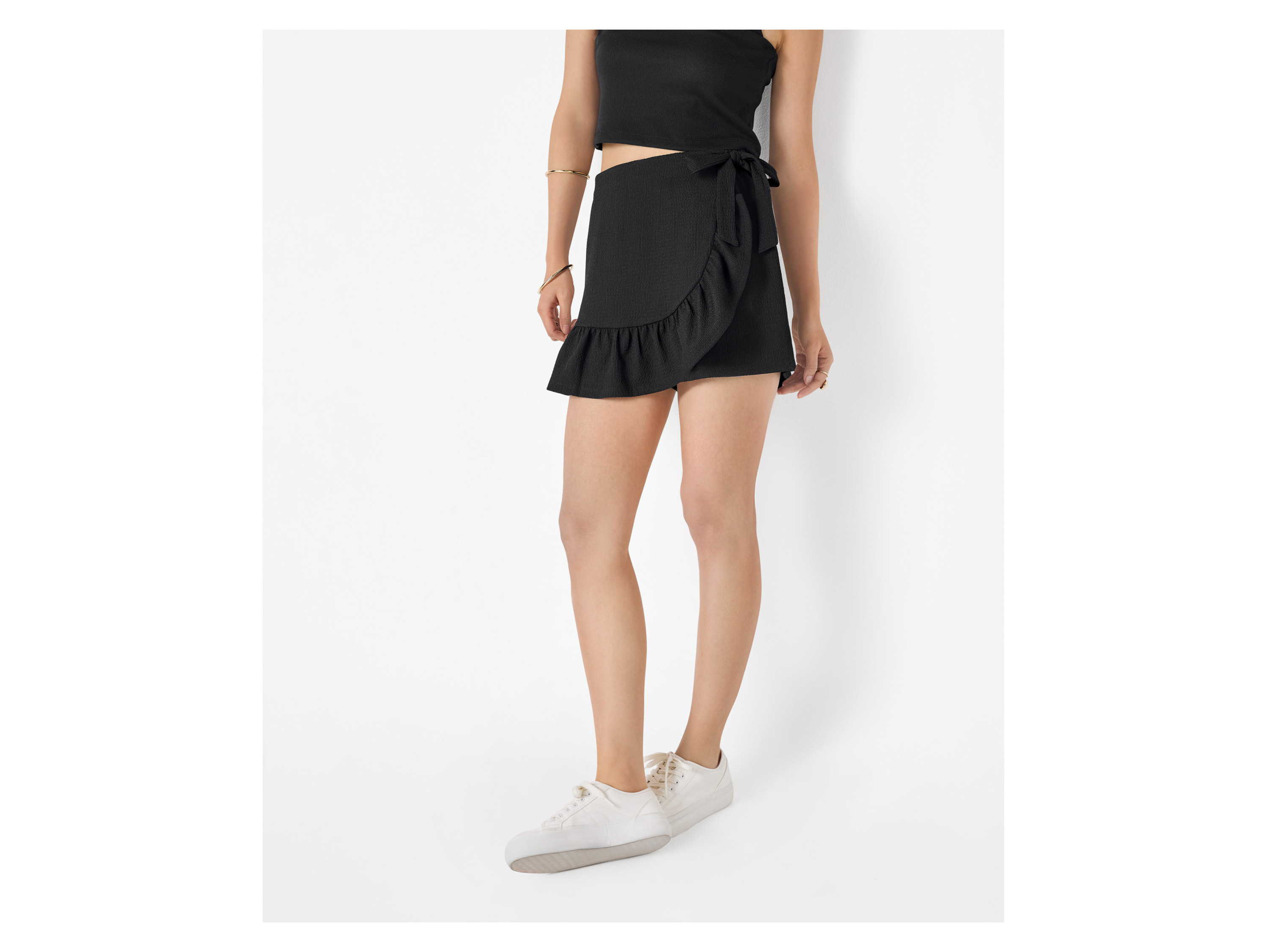 ESMARA® Damen Wickel-Hosenrock (Schwarz, L(44/46)) Bild 2