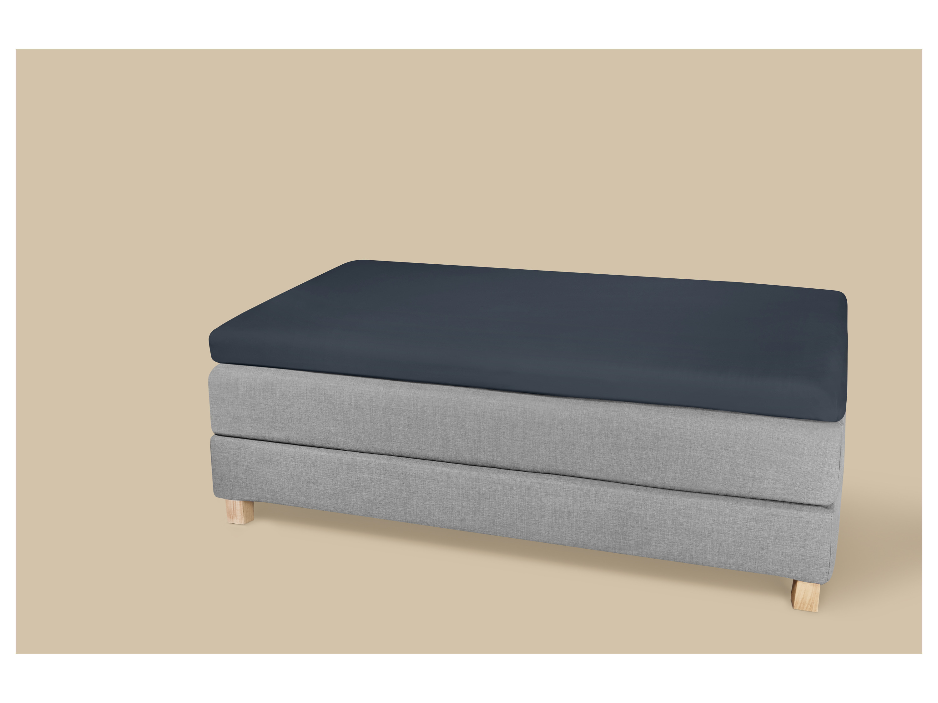 LIVARNO® Bi-Elastic-Boxspring-Spannbettlaken, 140-160 x 200 cm, Steghöhe bis 10 cm (Blau) Bild 2
