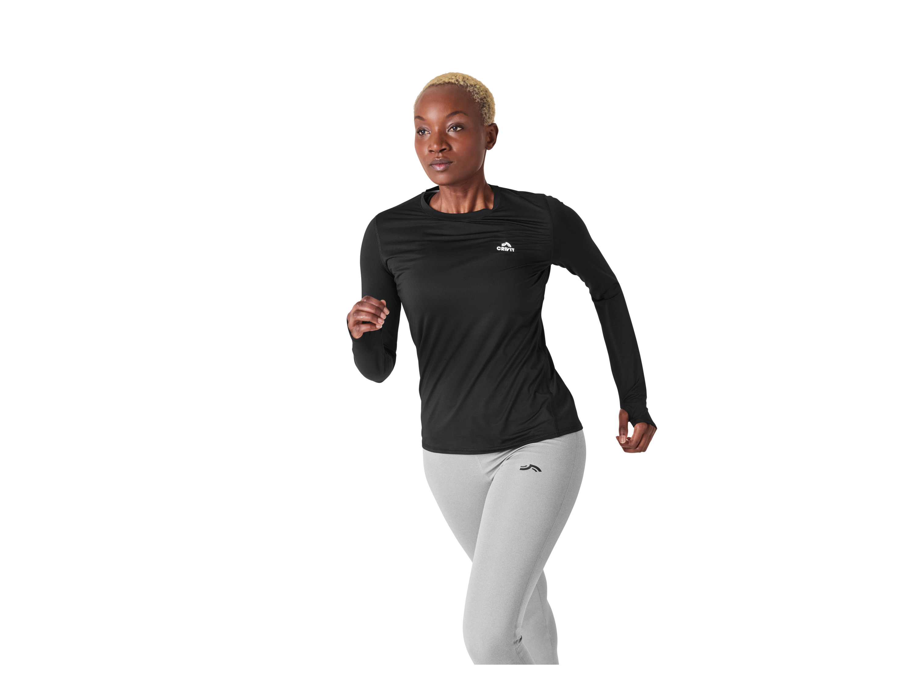 CRIVIT Damen Funktionsshirt Laufen, Athletic Fit (schwarz, M(40/42)) Bild 3