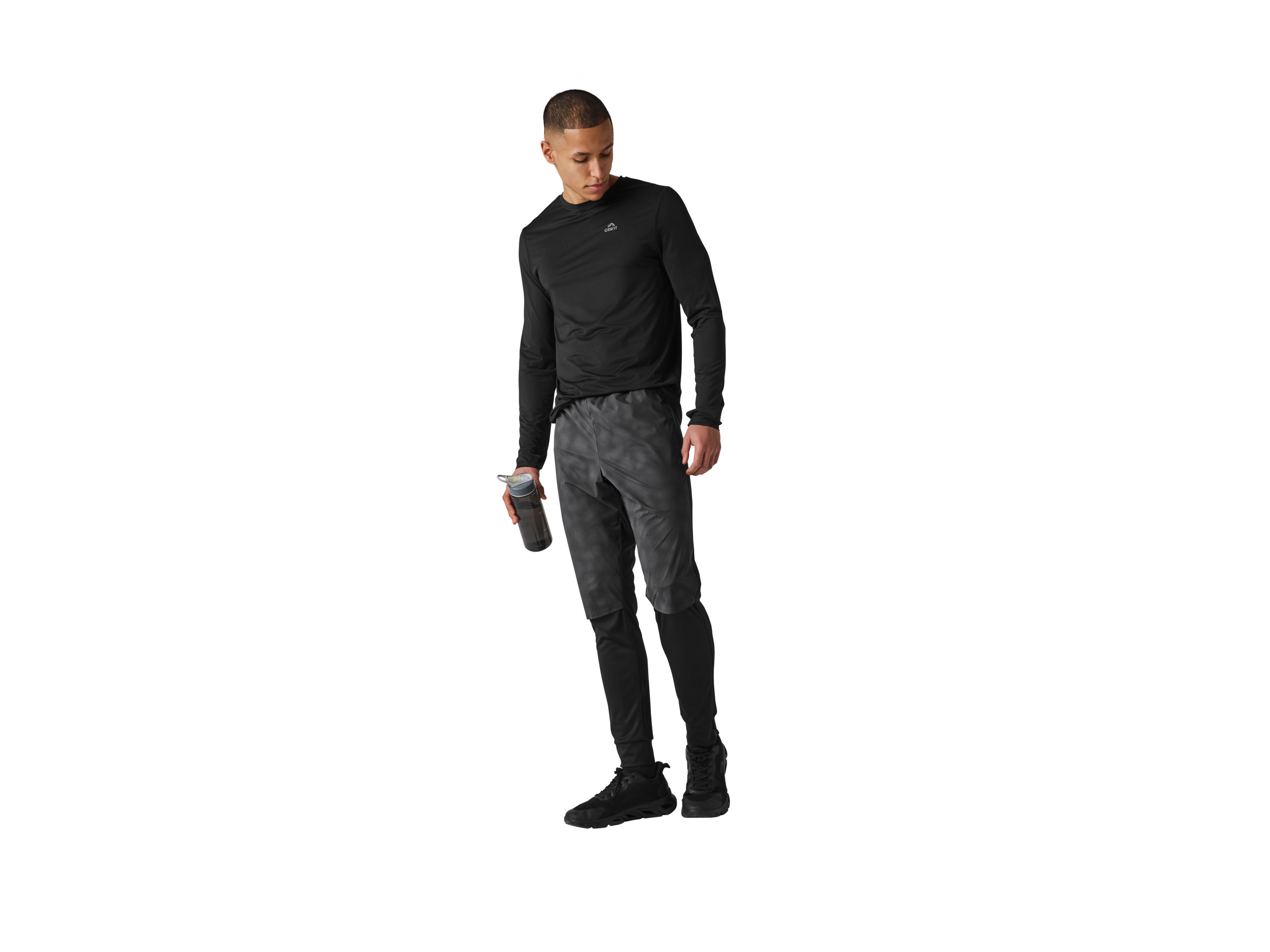 CRIVIT Herren Funktionshose Laufen, Athletic Fit (Gemustert, S (44/46))
