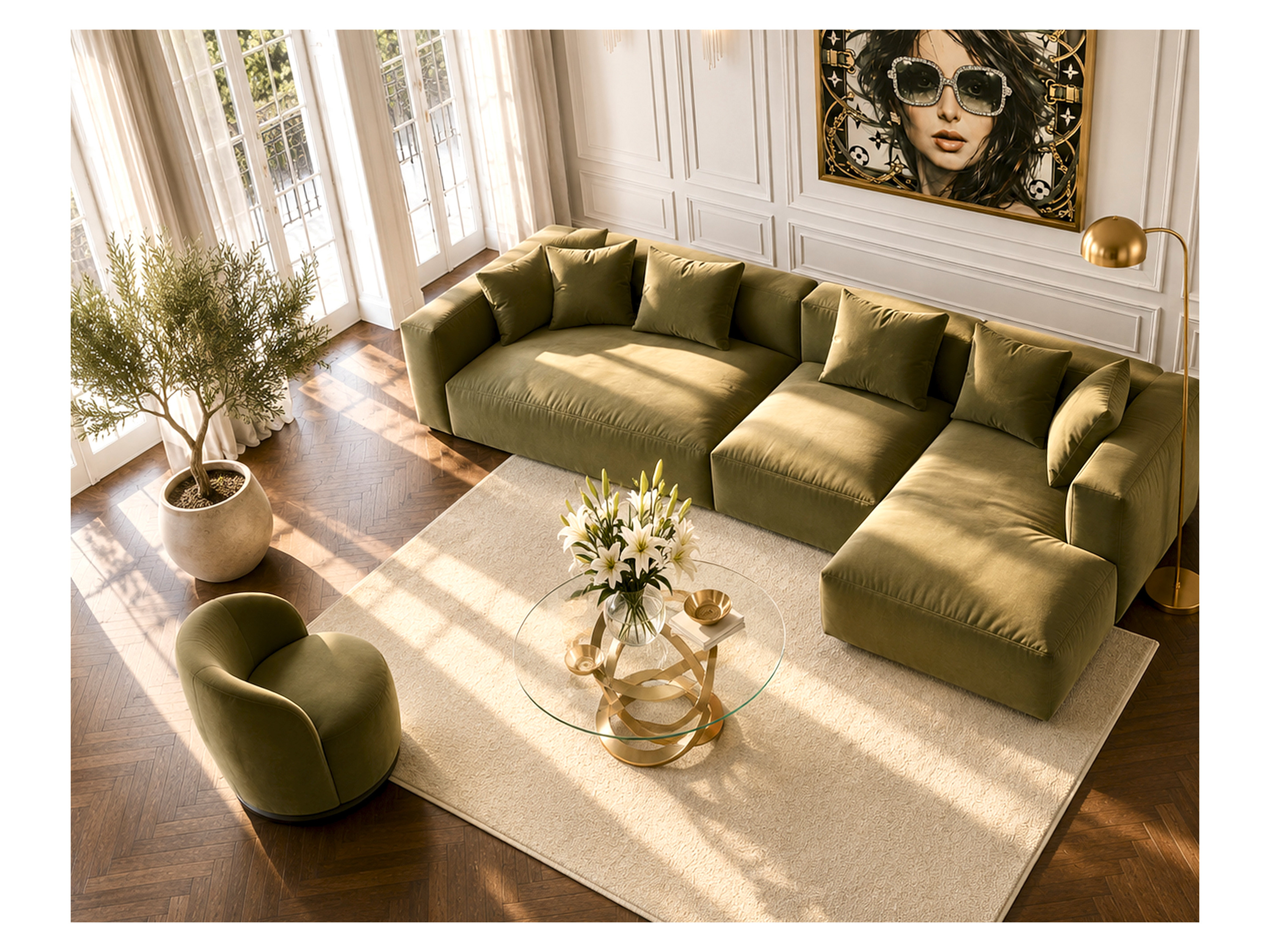 Meghan Lalee Glamour 700 (80 cm x 150 cm, sandstone)