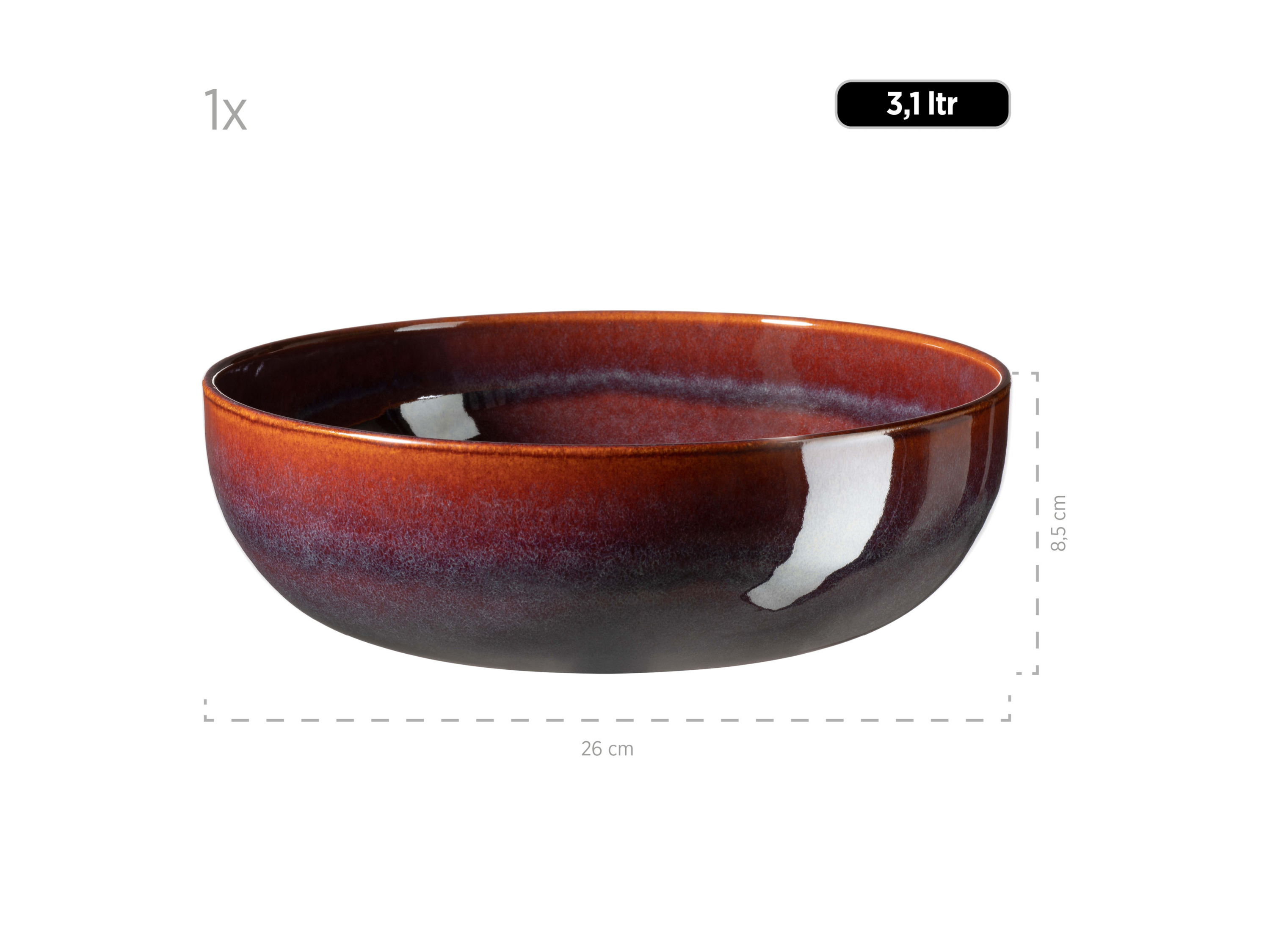 MÄSER Salatschüssel-Set »Elina Uno«, 5-teilig (Braun, Rot) Bild 2