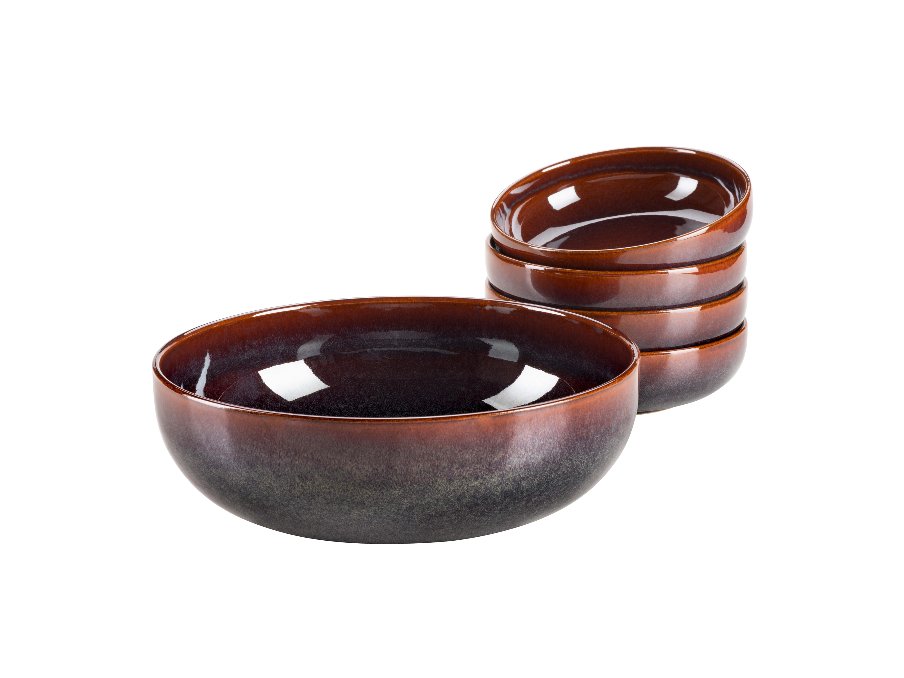 MÄSER Salatschüssel-Set »Elina Uno«, 5-teilig (Braun, Rot) Bild 3