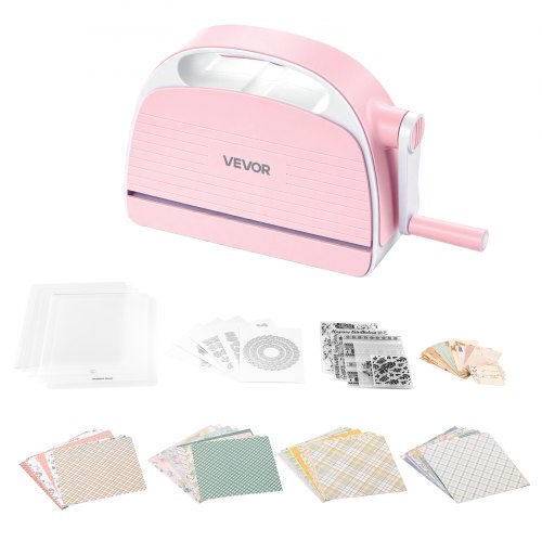 VEVOR Manuelle Stanz- & Prägemaschine, 152 mm, Tragbares Stanzmaschinen-Set mit Stanzformen, Prägefoldern, Papierbögen, Schneideplatten, für Scrapbooking, Kartenherstellung & Bastelarbeiten