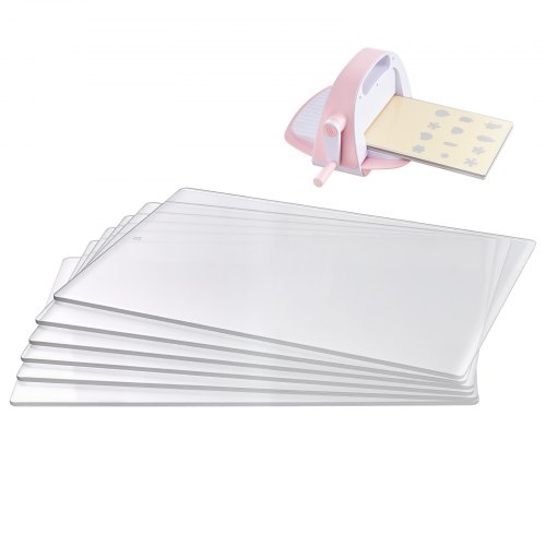 VEVOR Stanzplatten, 6er-Pack 308x216x3 mm, Cutting Pads, Polycarbonat-Schneideplatten, Kompatibel mit VEVOR Stanz- & Prägemaschine KM-1885, für Scrapbooking & Kartenherstellung, Transparent