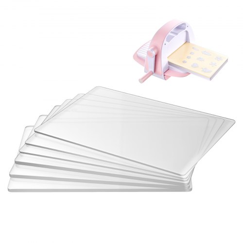 VEVOR Stanzplatten, 6er-Pack 225x156 mm, Cutting Pads, Polycarbonat-Schneideplatten, Kompatibel mit VEVOR Stanz- & Prägemaschine KM-1860, für Scrapbooking & Kartenherstellung, Transparent