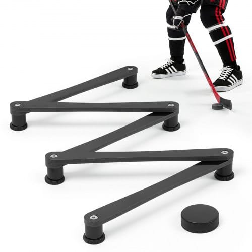 VEVOR Hockey-Trainingsgerät mit 5 Segmenten Verstellbarer Schlägertrainer, Tragbare Stickhandling-Trainingshilfe für Eis und Trockenboden zur Verbesserung von Puckkontrolle, Reaktion und Koordination