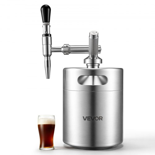 VEVOR Nitro-Cold-Brew-Kaffeefass 4 L, Edelstahl-Kaffeemaschine mit Zapfhahn, Heimbrüh-Kaffeefass, Tragbares Kaffeefass mit Spender und Druckentlastungsventil, Geeignet für Kaffeeliebhaber