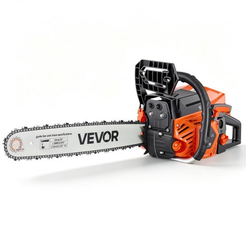 VEVOR Benzin-Kettensäge 508mm 58ccm Motorsäge 2,2kW 2-Takt Motorkettensäge, für Holzarbeiten Baumschnitt Rodungsarbeiten, 11.500 U/min, Drehzahl-Synchronisierter Choke, Rutschfestem Griff zwei Tanks