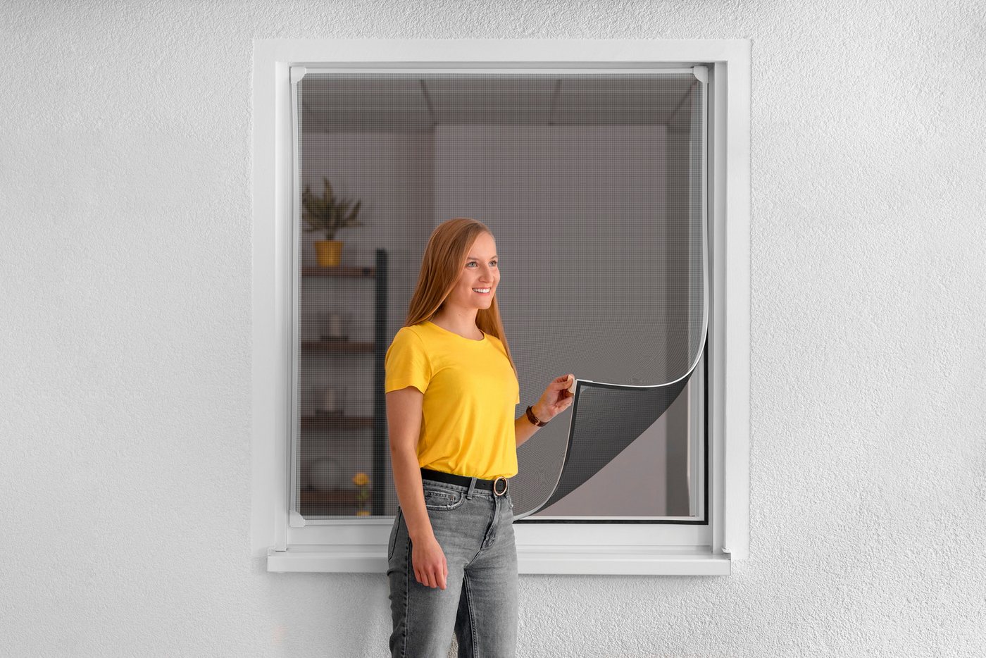 Schellenberg Fliegengitter-Magnetrahmen mit Fiberglasgewebe, weiß, 100 x 120 cm Bild 5