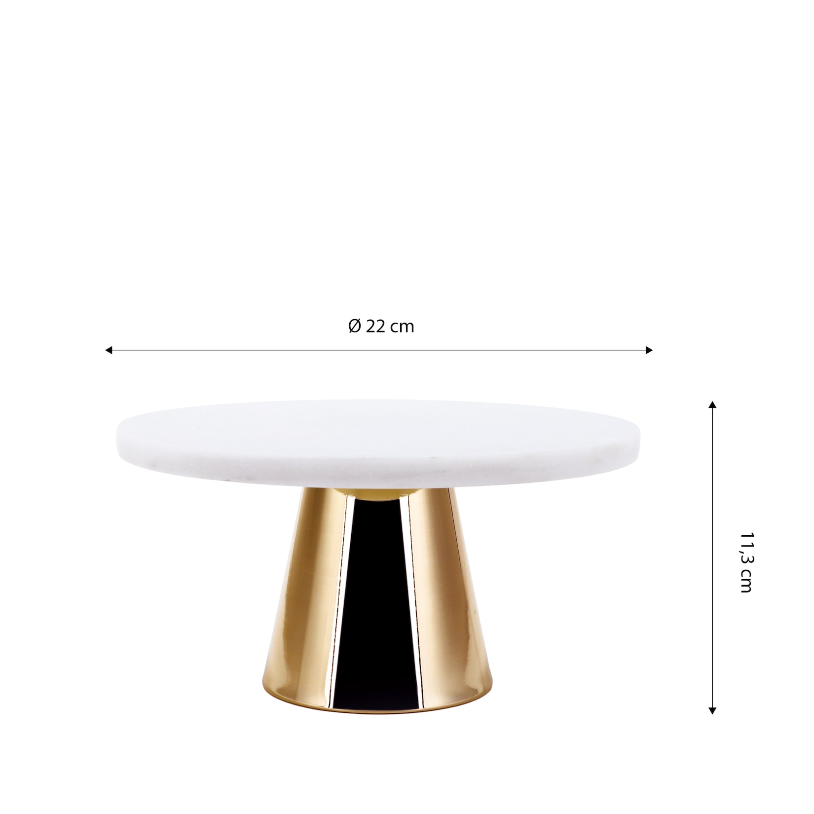 ECHTWERK Tortenplatte aus Marmor 22 Ø, gold