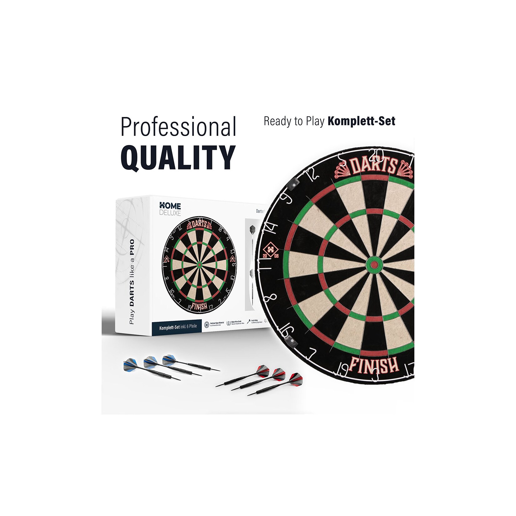 HOME DELUXE Dartscheibe Klassisch ohne Surround GOOD DARTS
