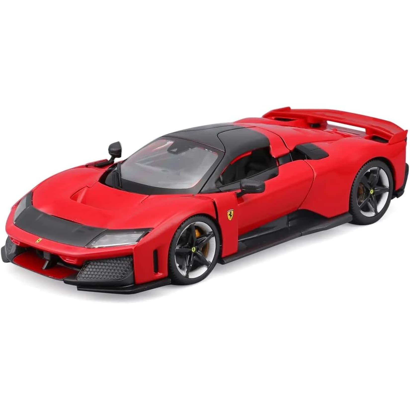 Bburago Ferrari F80 Modellauto 1:24 rot Die Cast Sammlerfahrzeug mit beweglichen Türen für Kinder Auto Fans und Vitrine