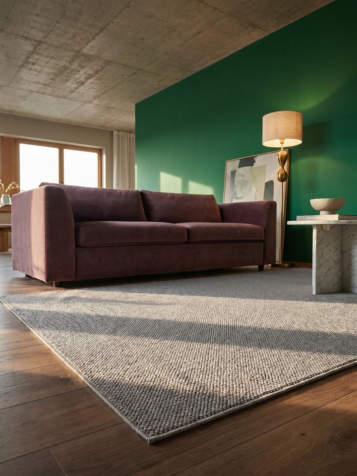 Flachgewebe-Teppich Berber-Tradition Silber 60x110 cm Uni meliert Bild 5