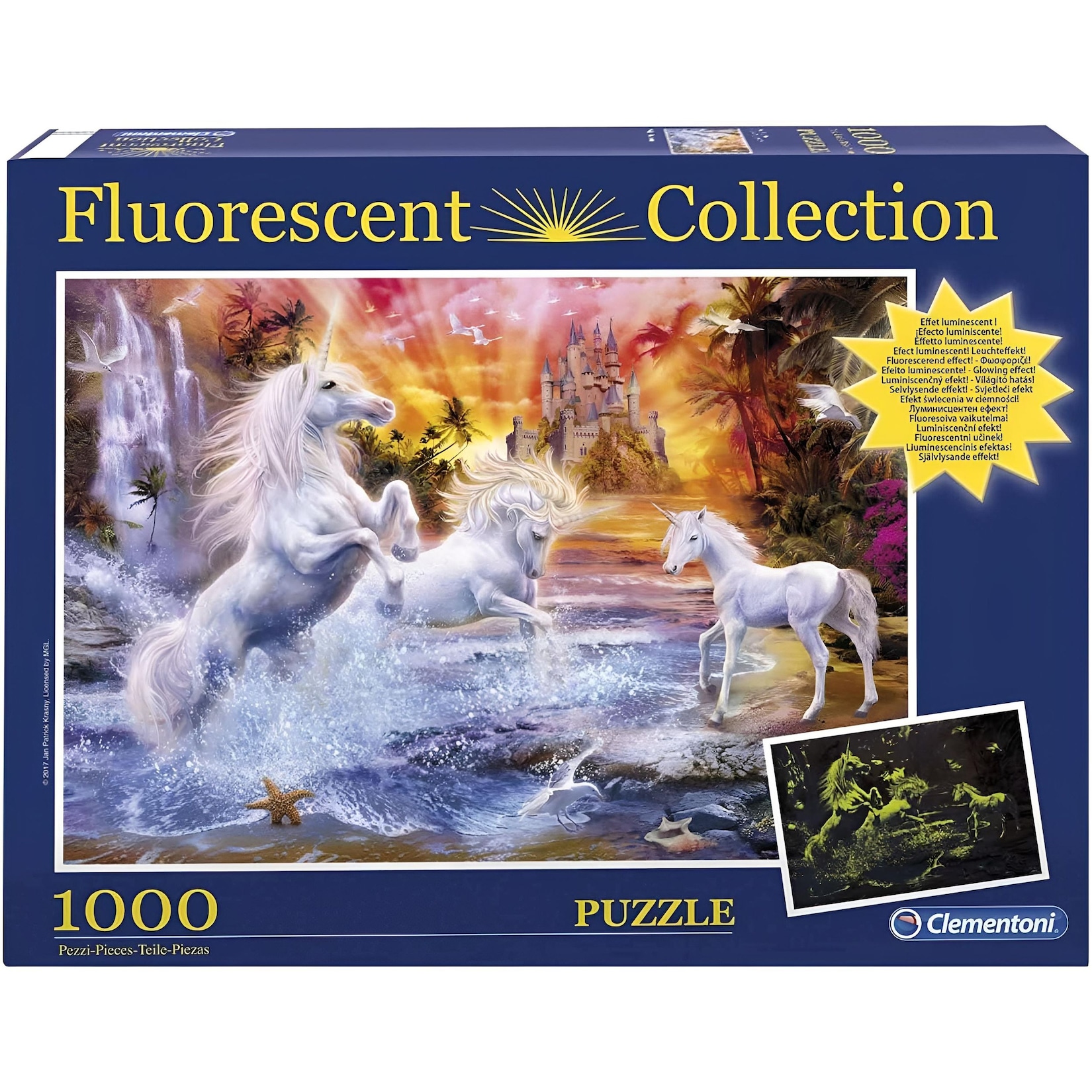 Fluorescent Collection Wild Unicorns Puzzle