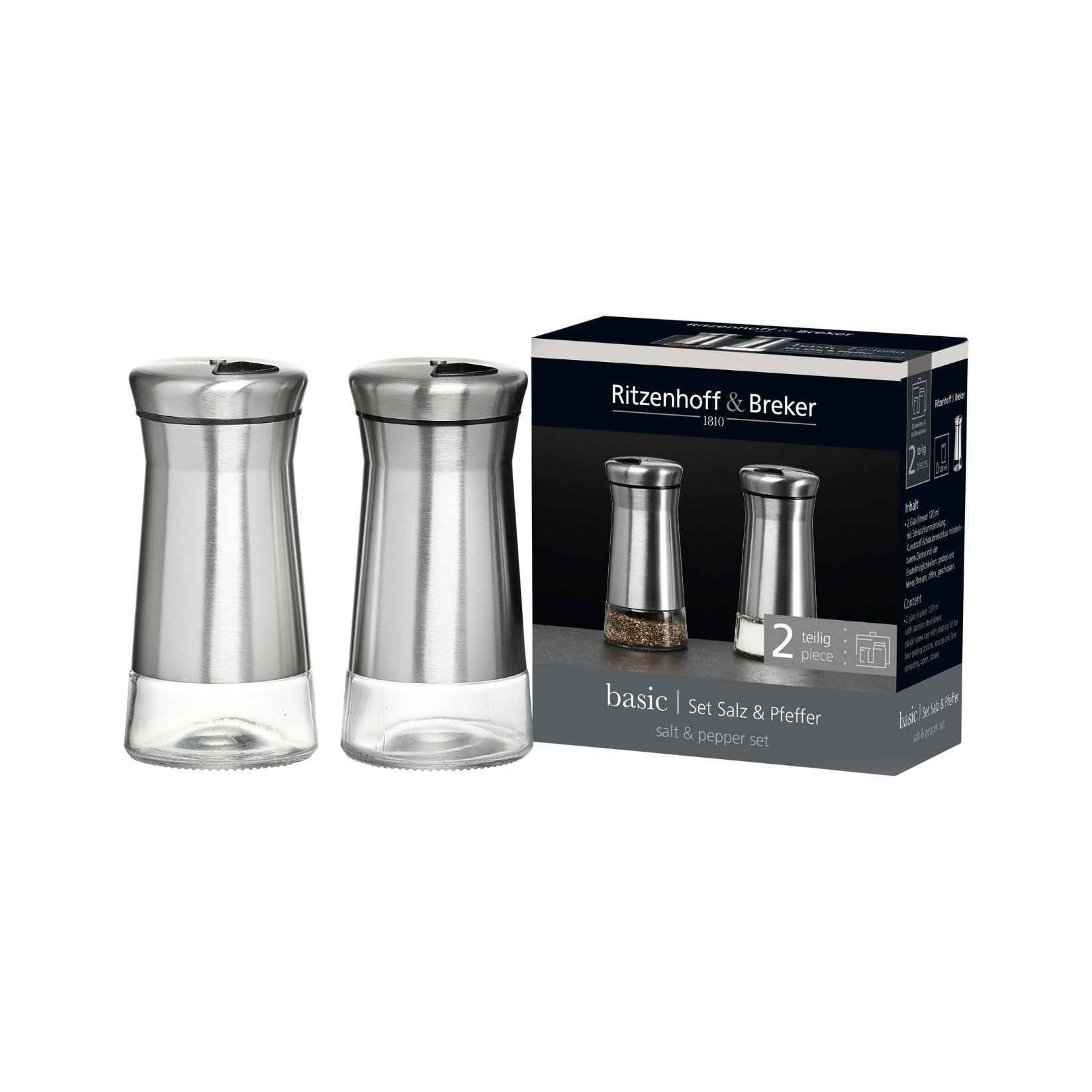 Ritzenhoff & Breker Salz- & Pfefferstreuer Basic 120 ml 2er Set