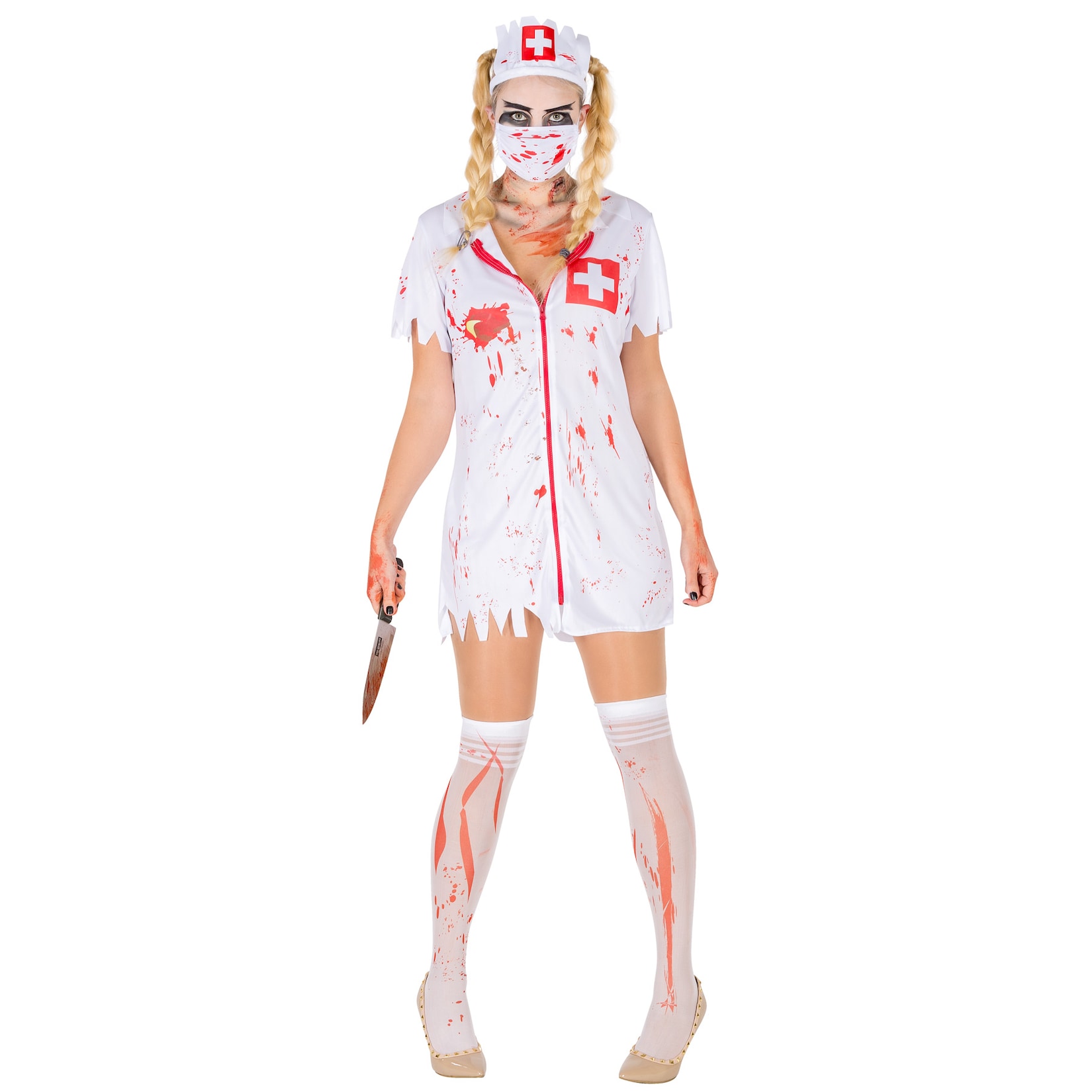 tectake® Frauenkostüm sexy Zombie Krankenschwester