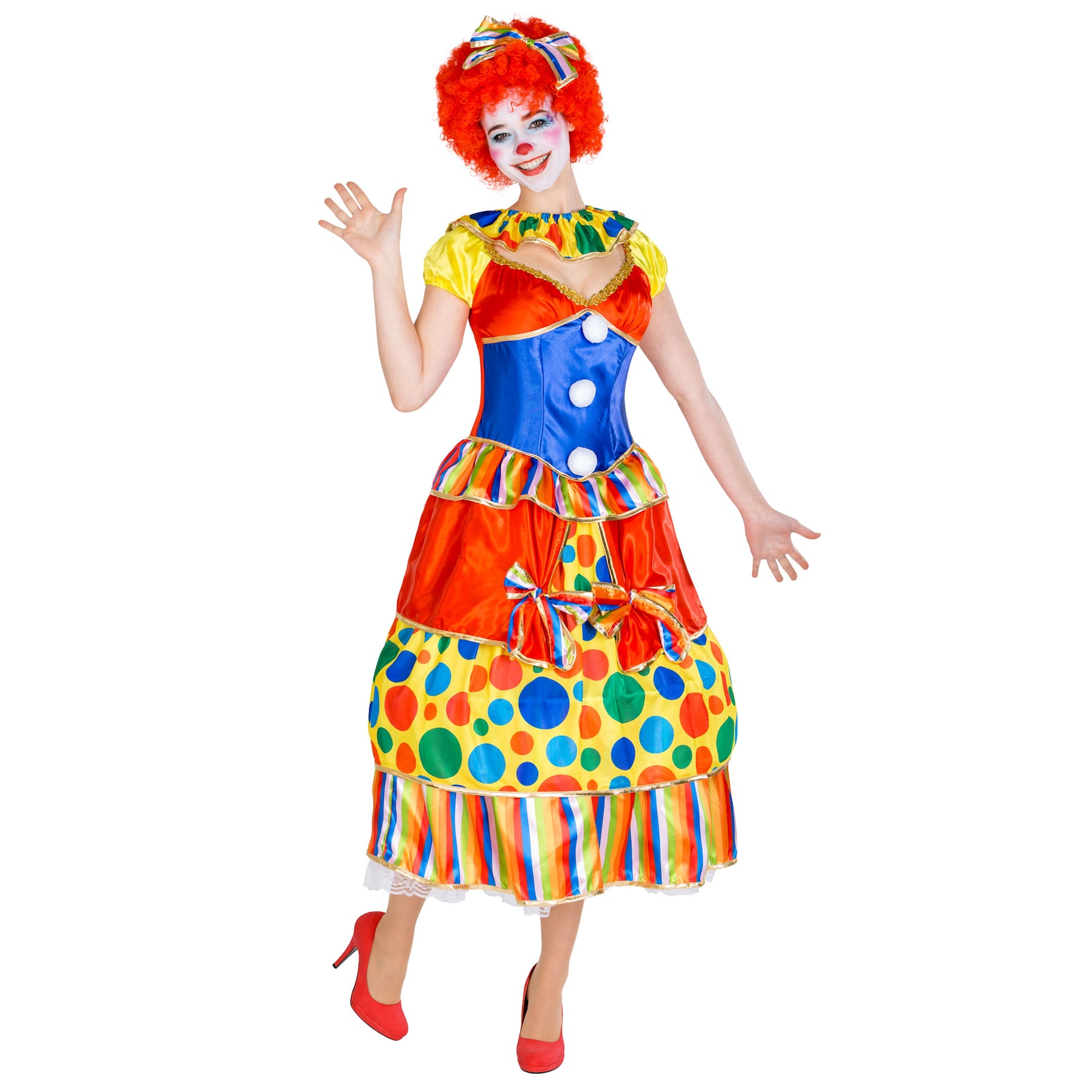 tectake® Frauenkostüm Clown Fridoline