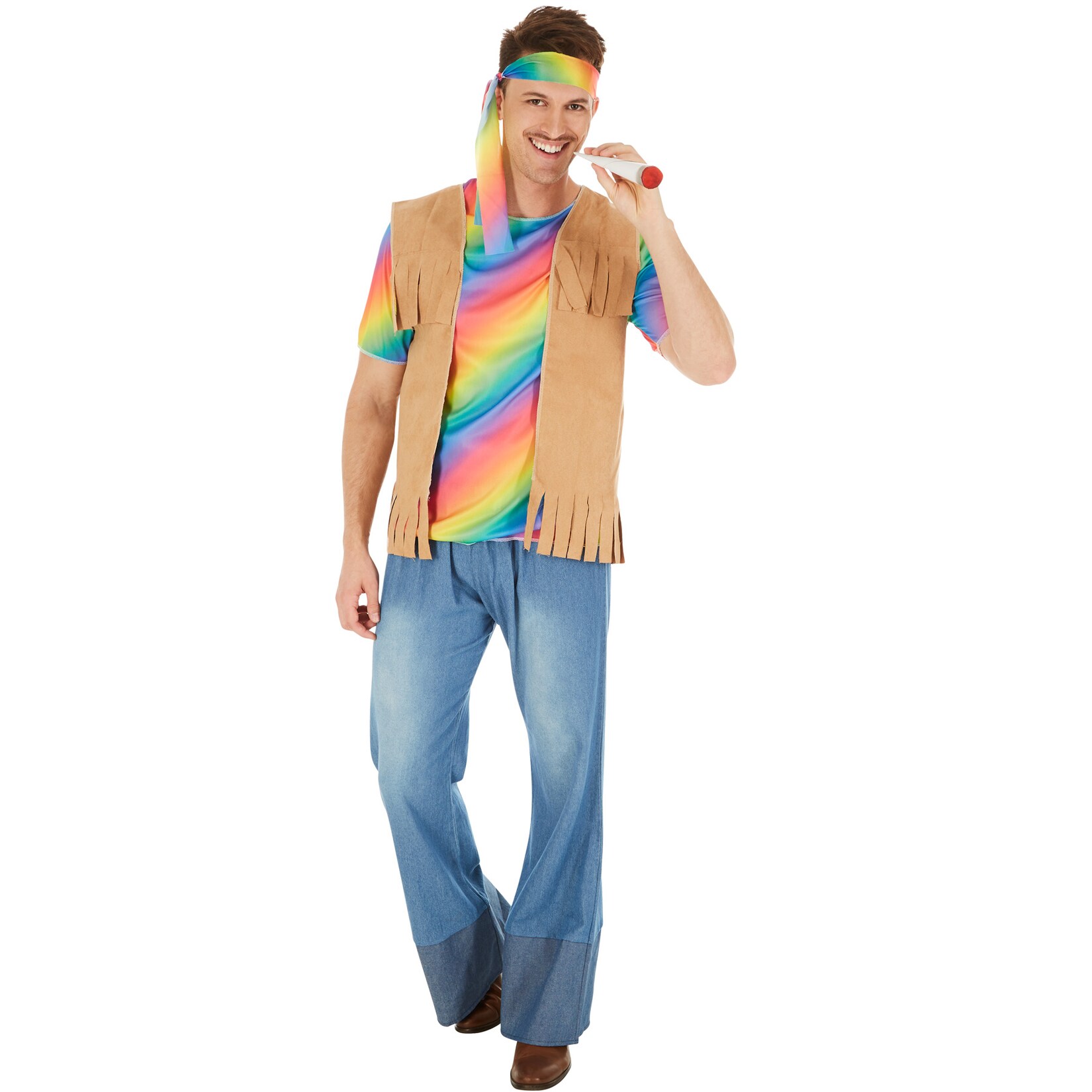 tectake® Herrenkostüm Hippie Peace