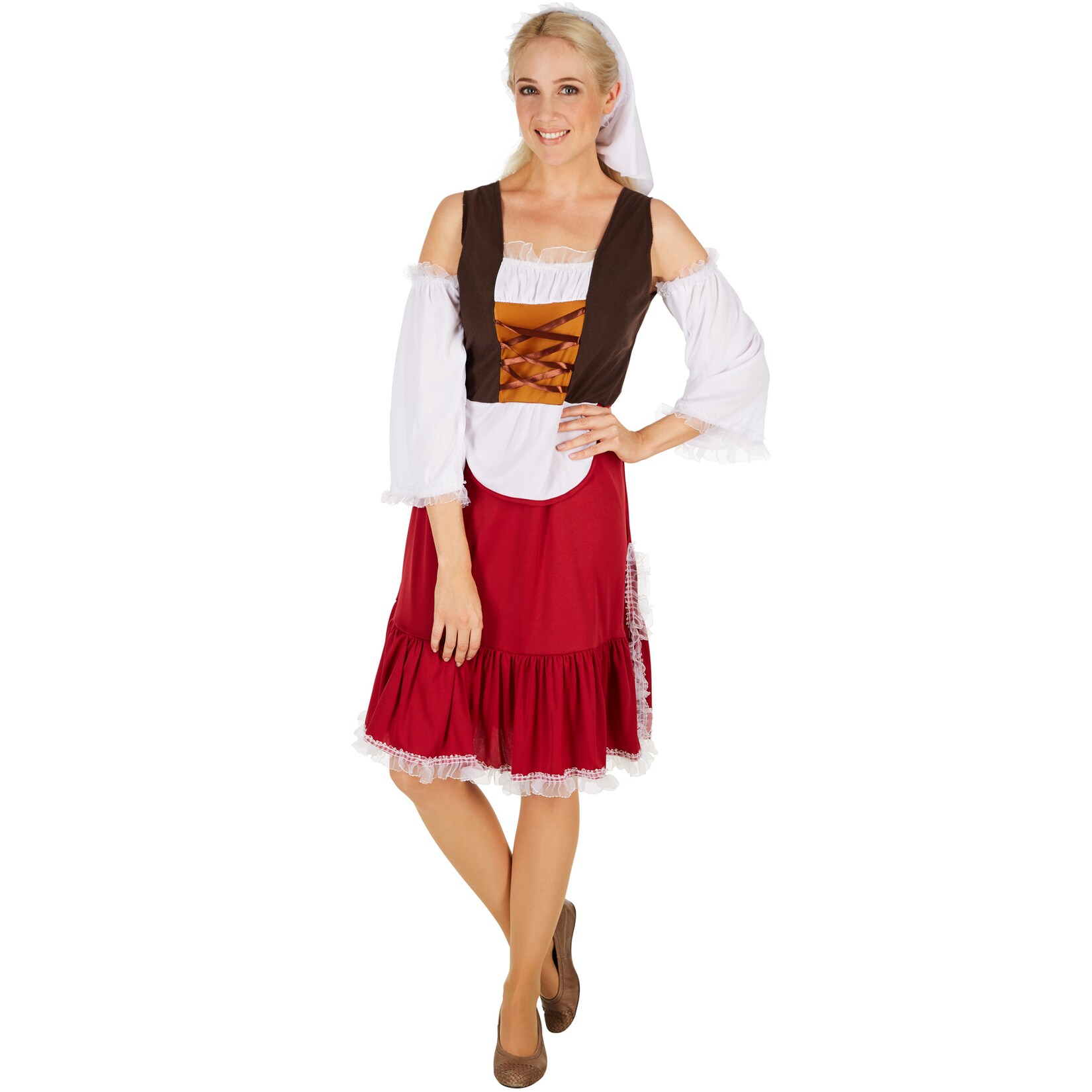 tectake® Frauenkostüm Mittelalter Magd