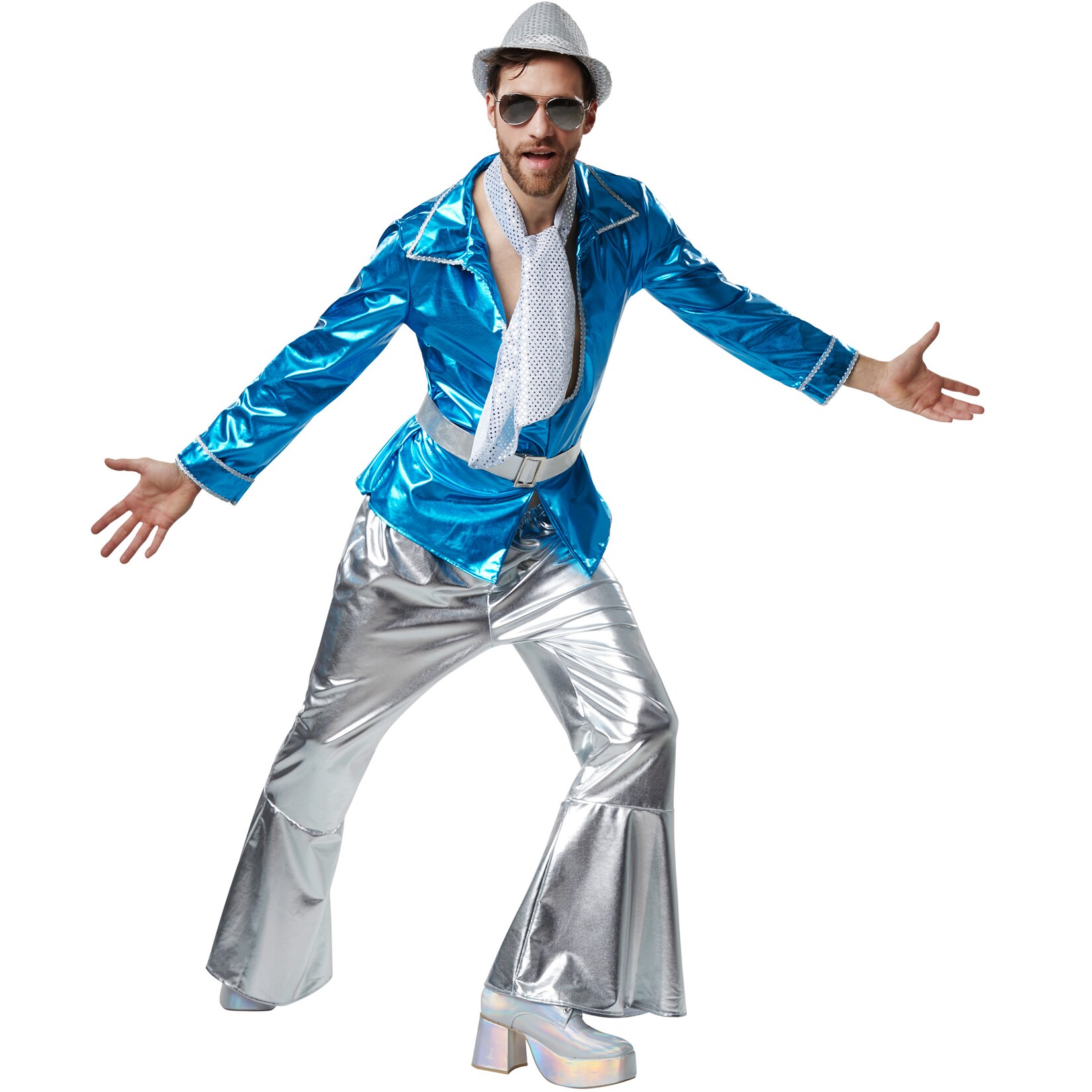 tectake® Herrenkostüm Disco Master