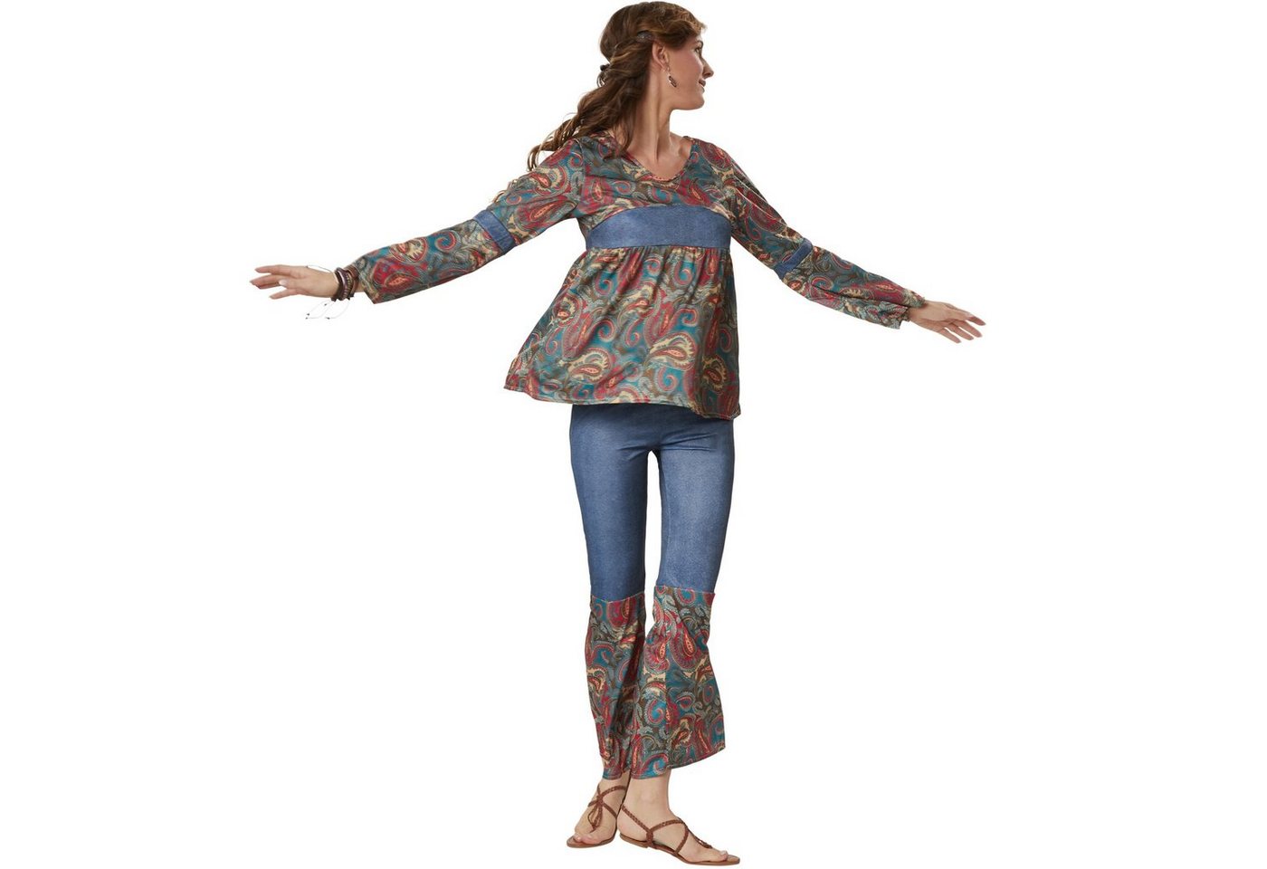 tectake® Frauenkostüm Hippie Girl Harmony