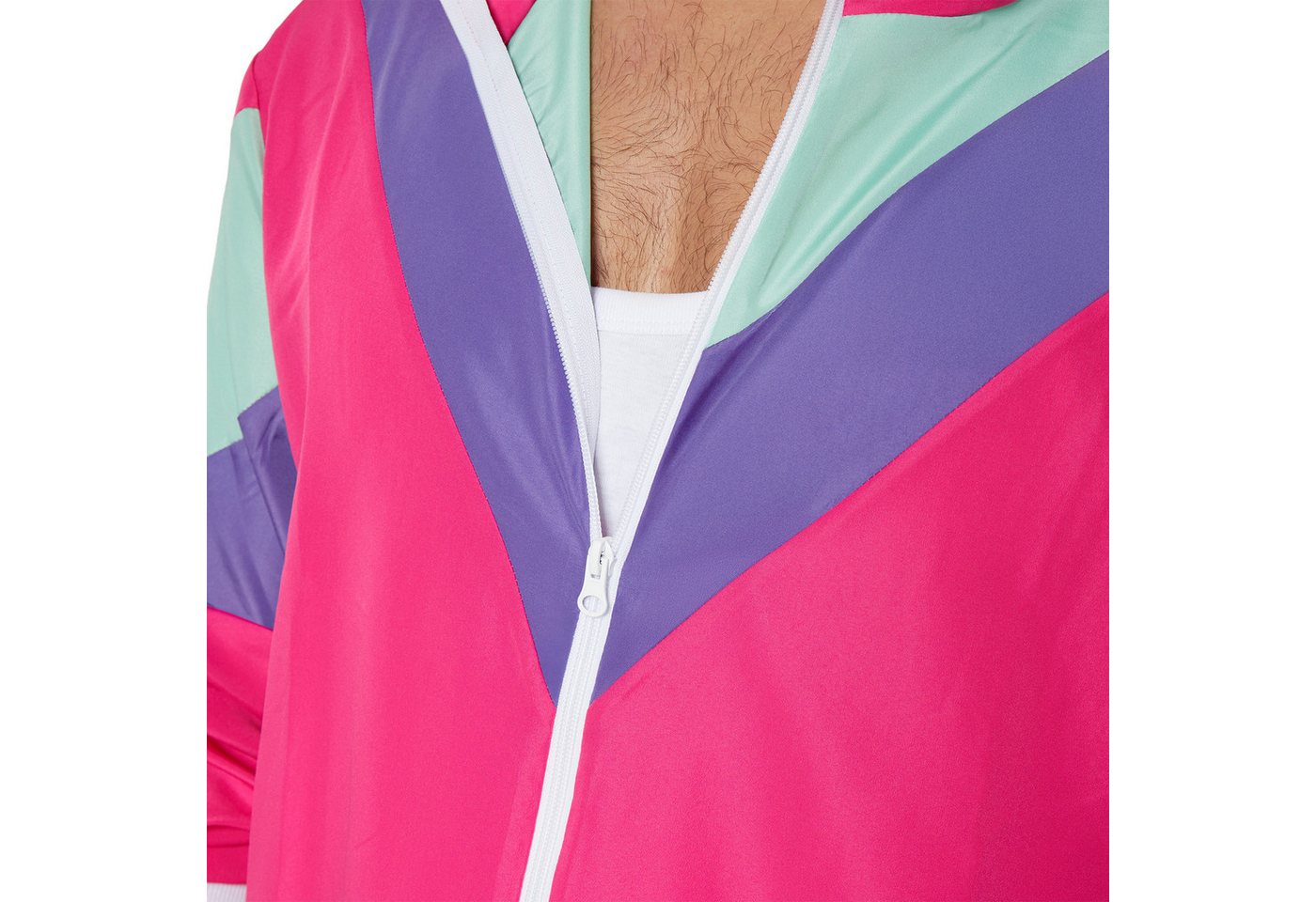 tectake® Herrenkostüm Retro 80er 90er Jahre Jogginganzug