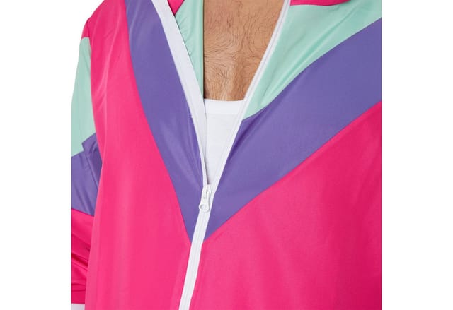 tectake® Herrenkostüm Retro 80er 90er Jahre Jogginganzug