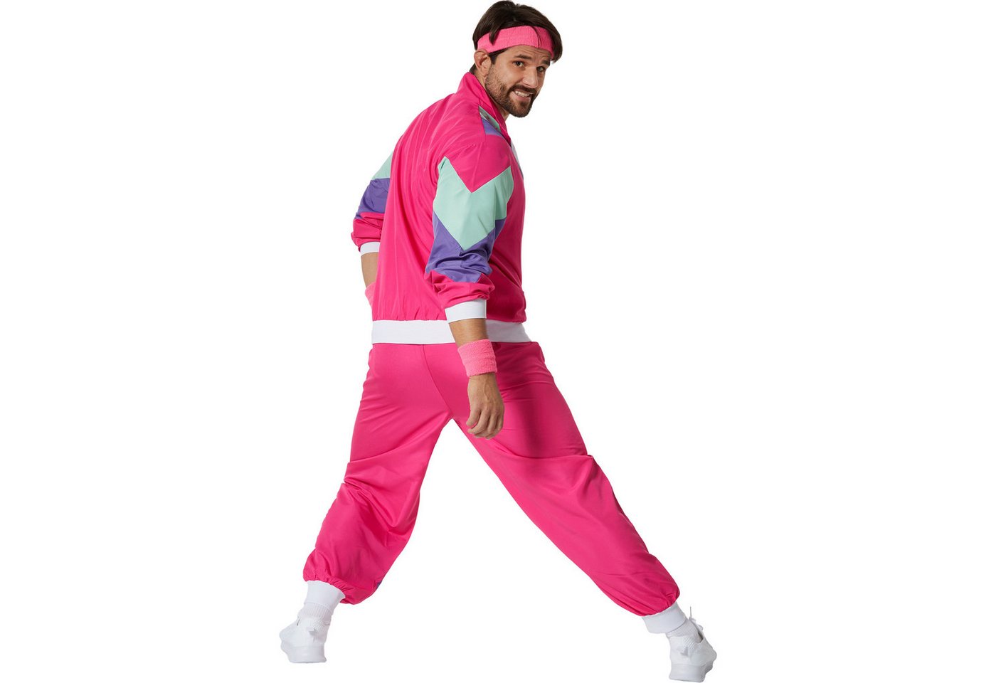 tectake® Herrenkostüm Retro 80er 90er Jahre Jogginganzug Bild 5
