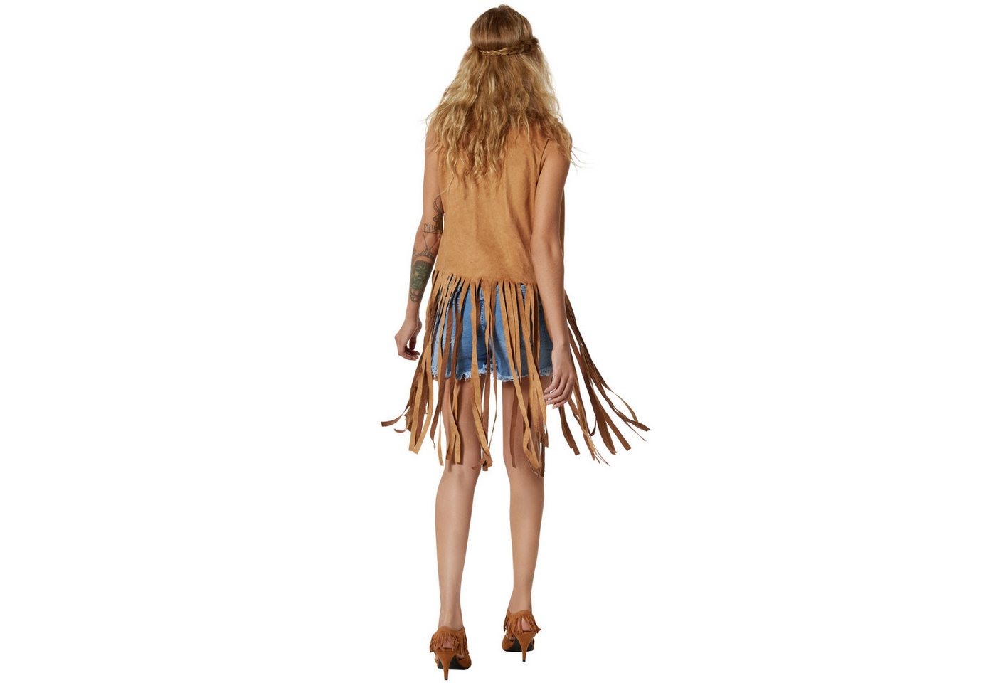 tectake® Damenkostüm Hippie Weste Bild 2