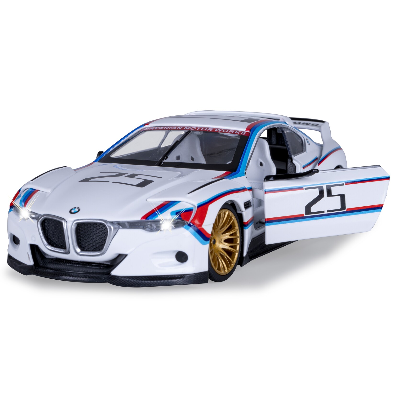 JAMARA BMW 3.0 CSL Hommage R Diecast 1:24 weiß inkl. Knopfzellen