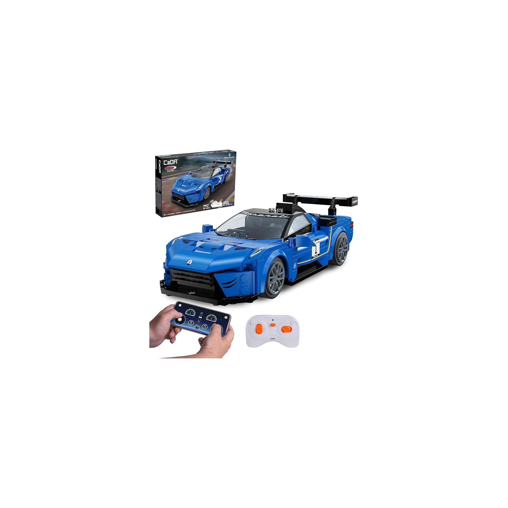 JAMARA-402877 CaDA Maserati GT2 1:20 blau 2,4GHz Bricks