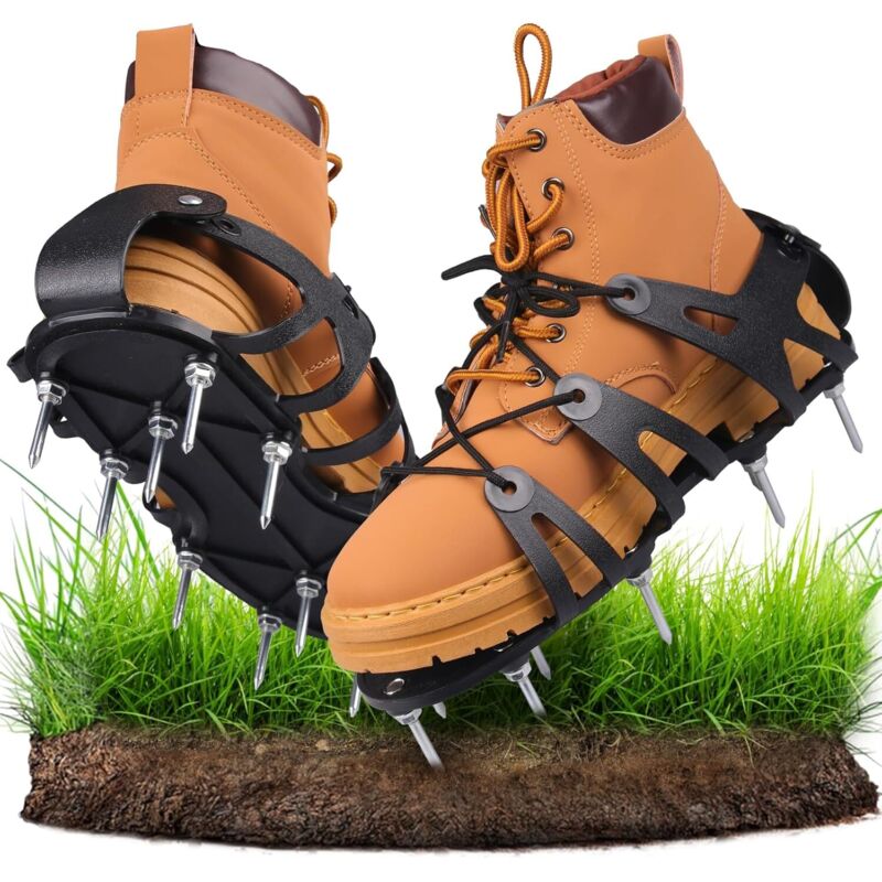 Rasenlüfterschuh – Praktischer Rasenlüfterschuh Mit 22 Spikes, Freistehende Rasenschuhe Für Rasen, Garten Und Terrasse, Einheitsgröße (2,8 Cm)