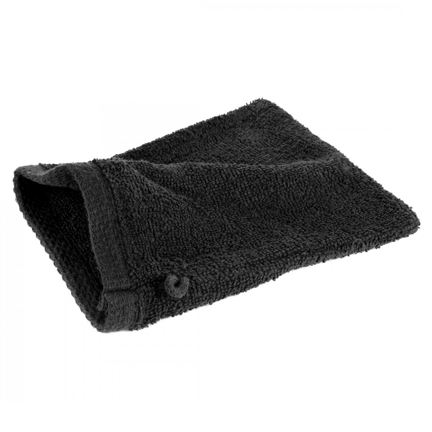 Eurofirany Glattes Handtuch, 1 Baumwoll-waschhandschuh 16 X 21 Cm Schwarz