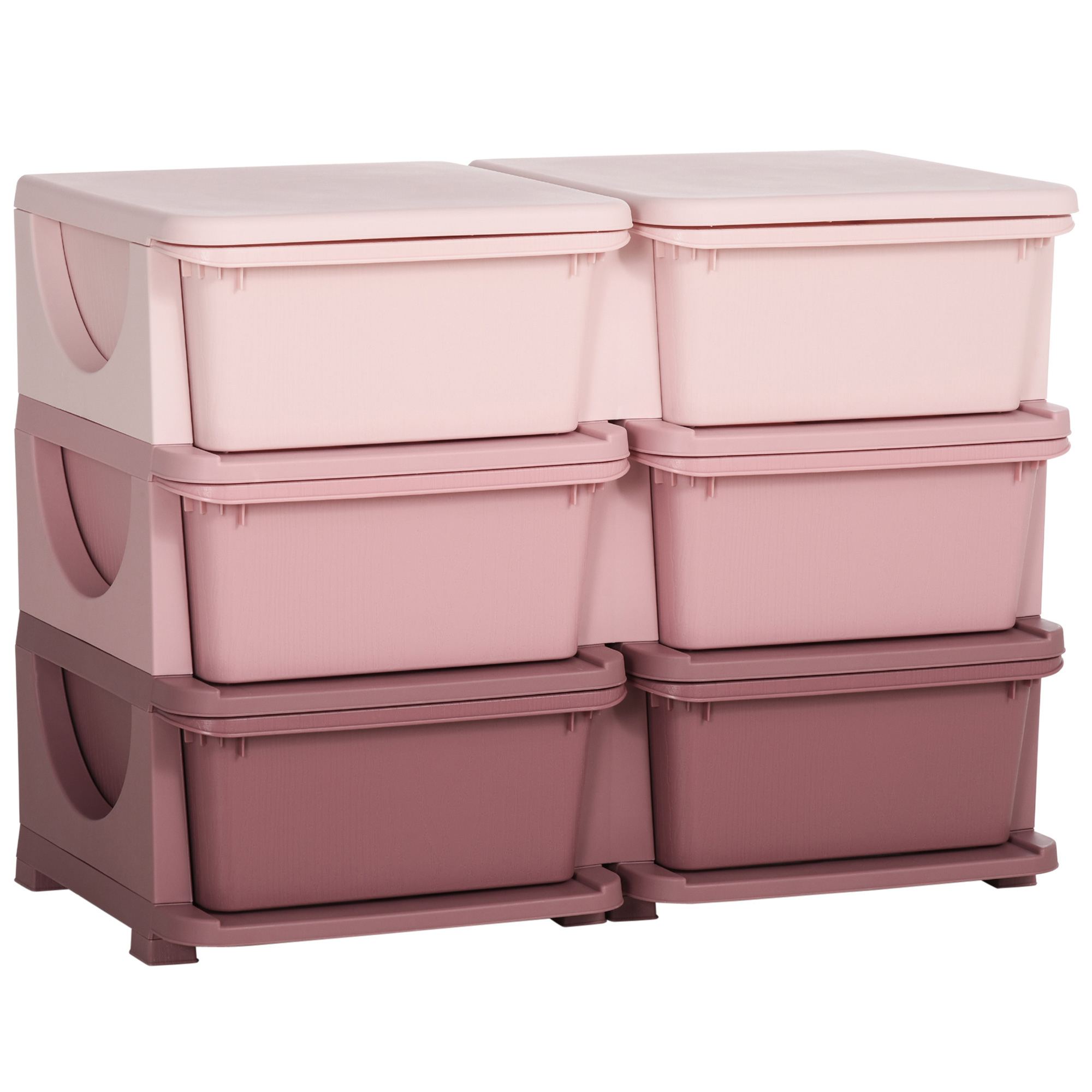 Aufbewahrungsbox Für Kinder, Kinder-aufbewahrungsbox, 3 Schubladen, Rosa