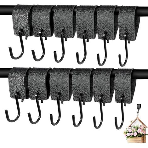 Set Mit 6 Schwarzen S-haken Zum Aufhängen Von Kleidung, Geeignet Für Kleiderbügel Und Fleischerhaken.