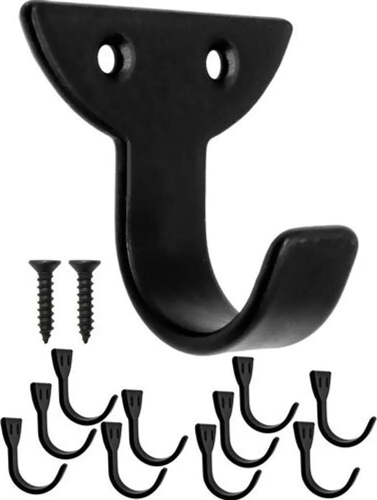 10 Klassische Kleiderschrankhaken, Kleiderhaken, Eisenhaken, Metallhaken, Bilderhaken