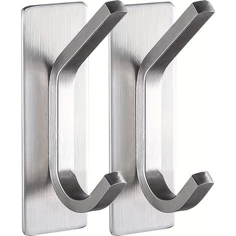 Handtuchhaken/edelstahlhaken - Für Mäntel/bademäntel/handtücher, Geeignet Für Badezimmer/küchen, 6er-set, Edelstahl, Silber.