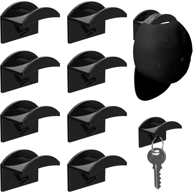 Wandmontierte Huthaken – 8er-pack, Selbstklebend, Kein Bohren Erforderlich, Ideal Für Hüte, Schals, Taschen Und Handtücher
