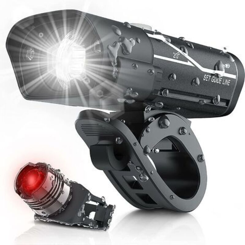 1000 Lumen Usb-wiederaufladbares Fahrradlampen-set, 3 Superhelle Led-fahrradscheinwerfer, Ipx5 Wasserdichte Fahrrad-sicherheitstaschenlampe, 360° Drehbar, 3-schalter